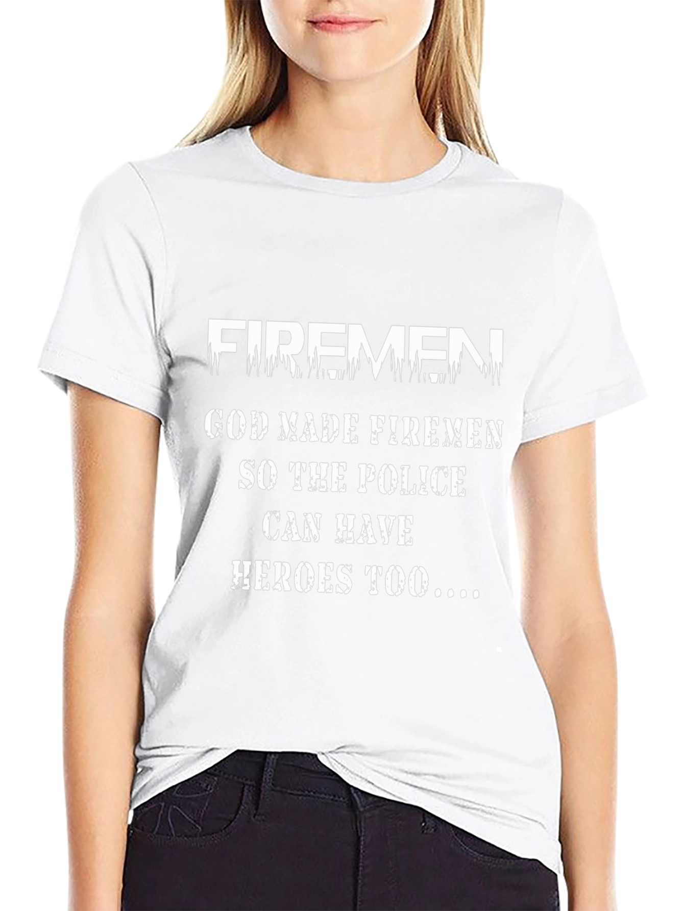 Firemen Heroes Tee - Black Graphic T-Shirt