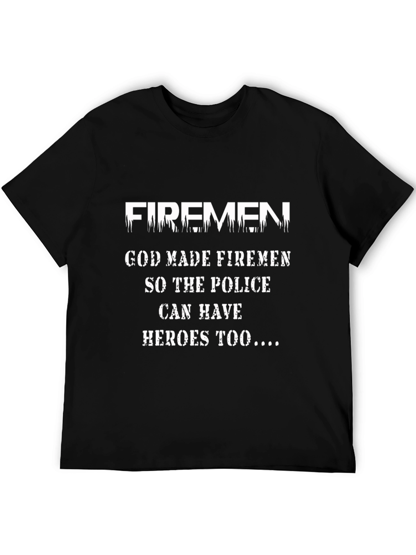 Firemen Heroes Tee - Black Graphic T-Shirt
