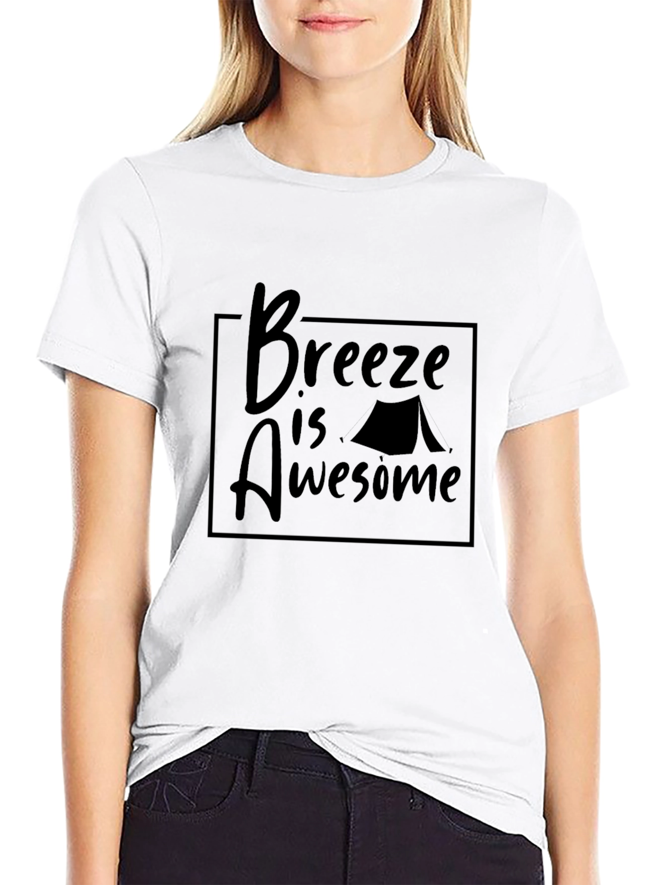Breeze is Awesome Camping T-Shirt - Stylish Black Tee