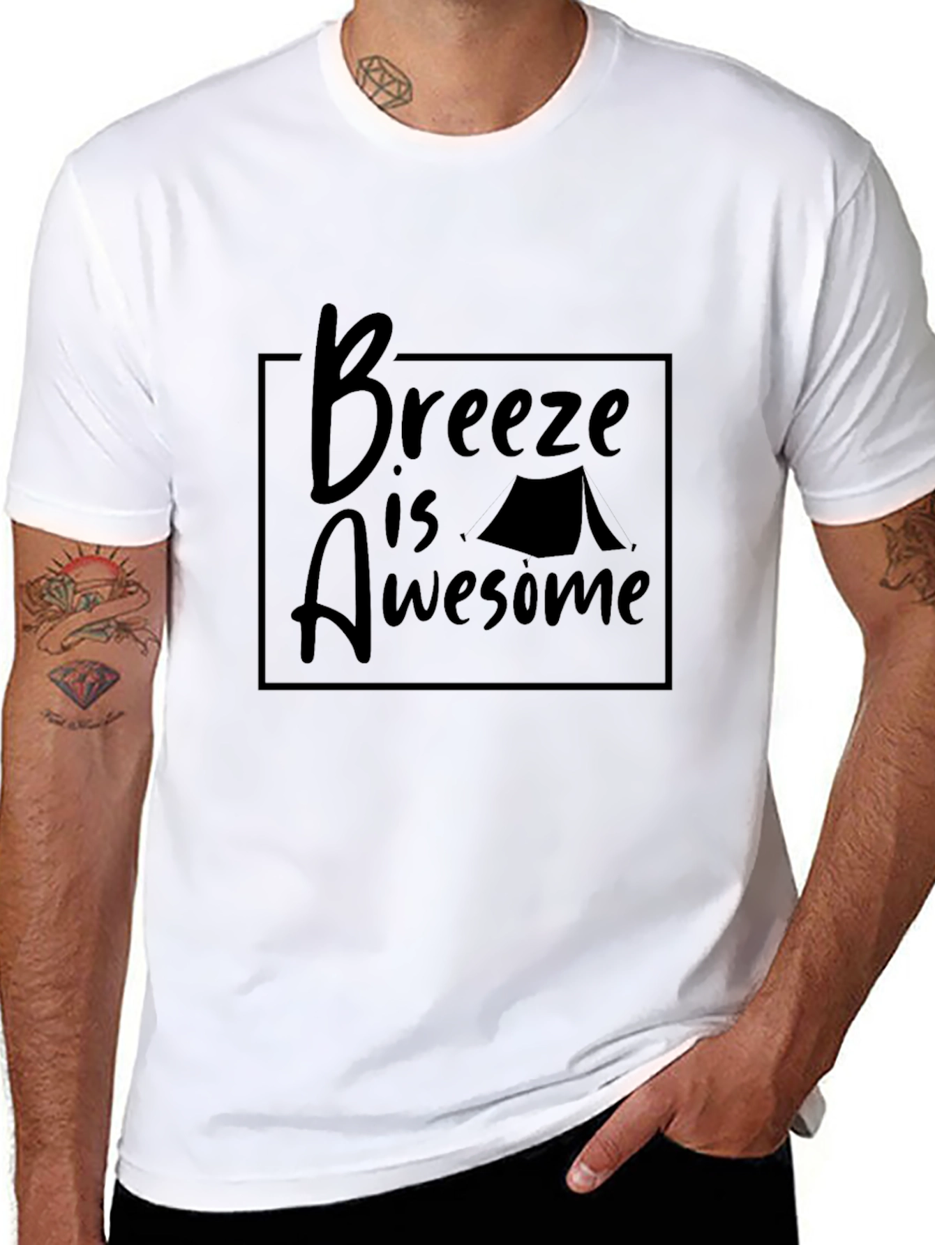 Breeze is Awesome Camping T-Shirt - Stylish Black Tee
