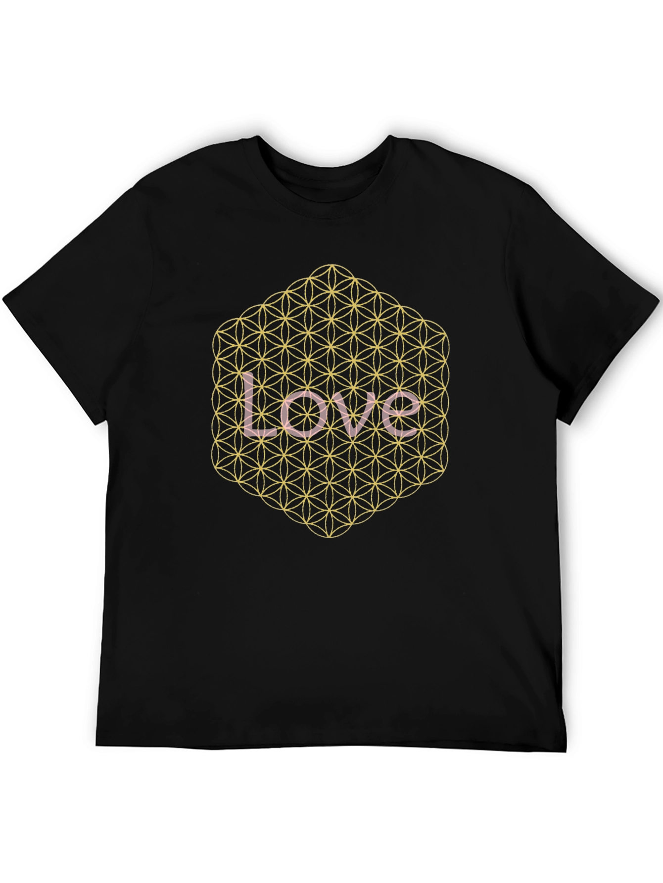Love Flower of Life Graphic Tee - Black