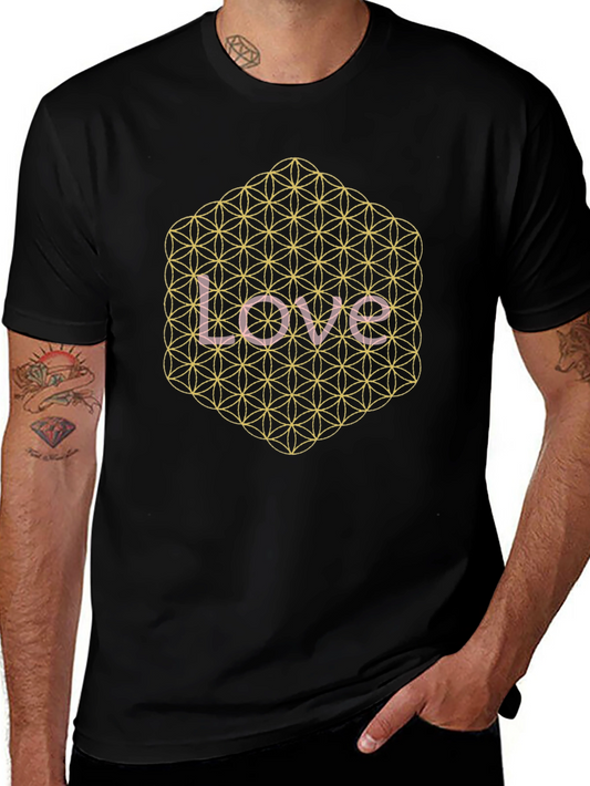 Love Flower of Life Graphic Tee - Black