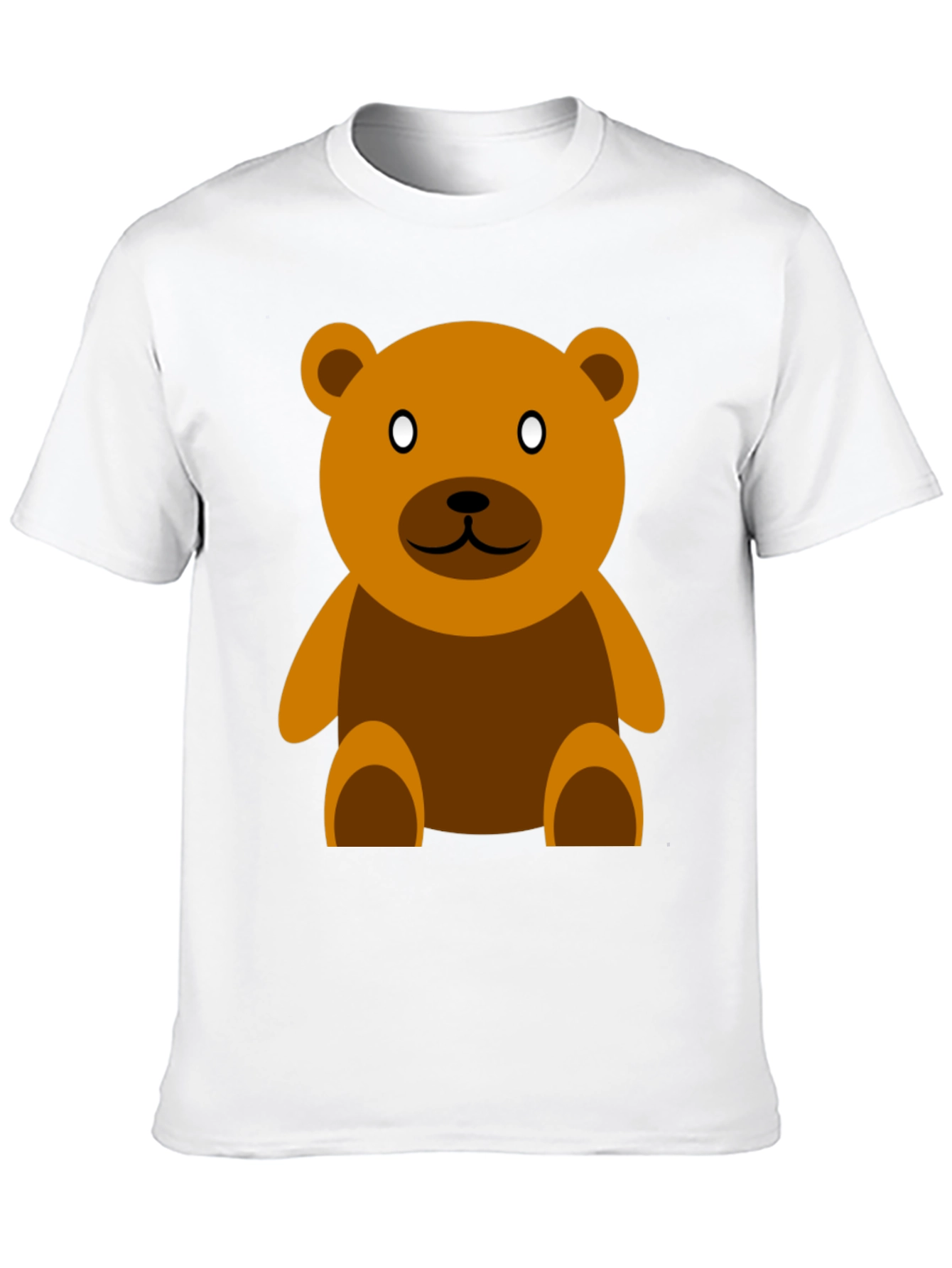 Cute Teddy Bear Graphic Tee - Casual Black T-Shirt