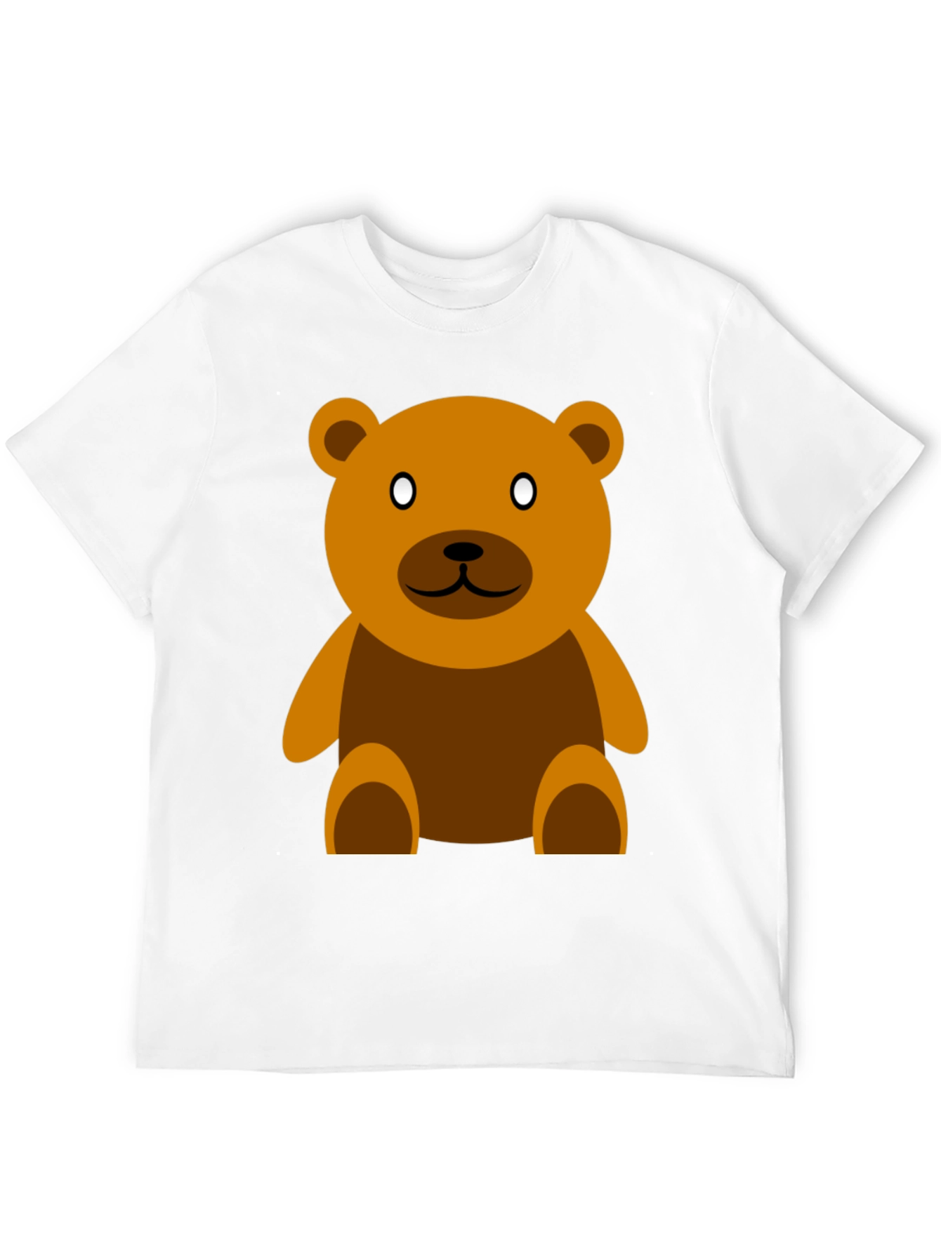 Cute Teddy Bear Graphic Tee - Casual Black T-Shirt