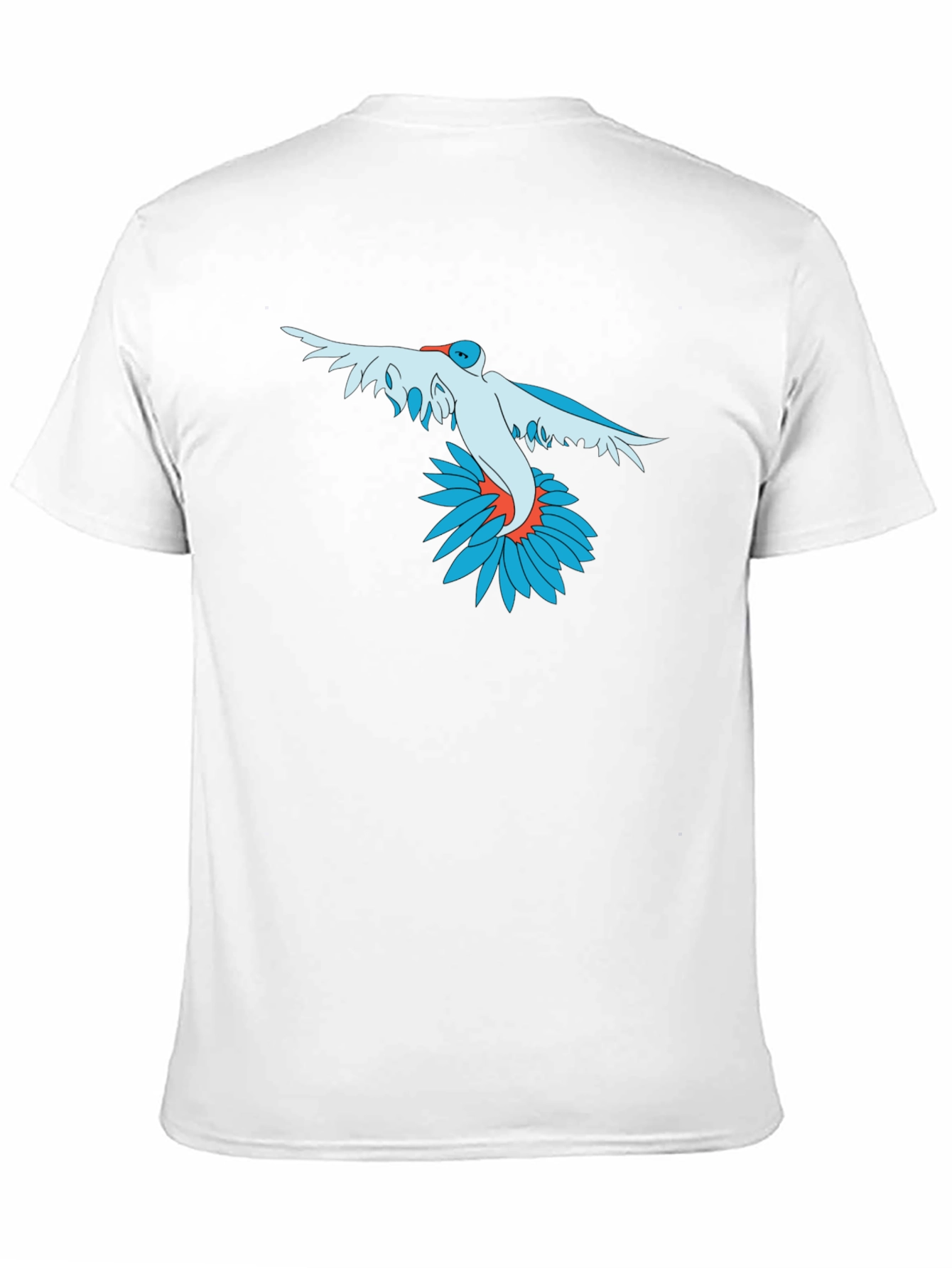 Bird and Flower Graphic Print Black T-Shirt
