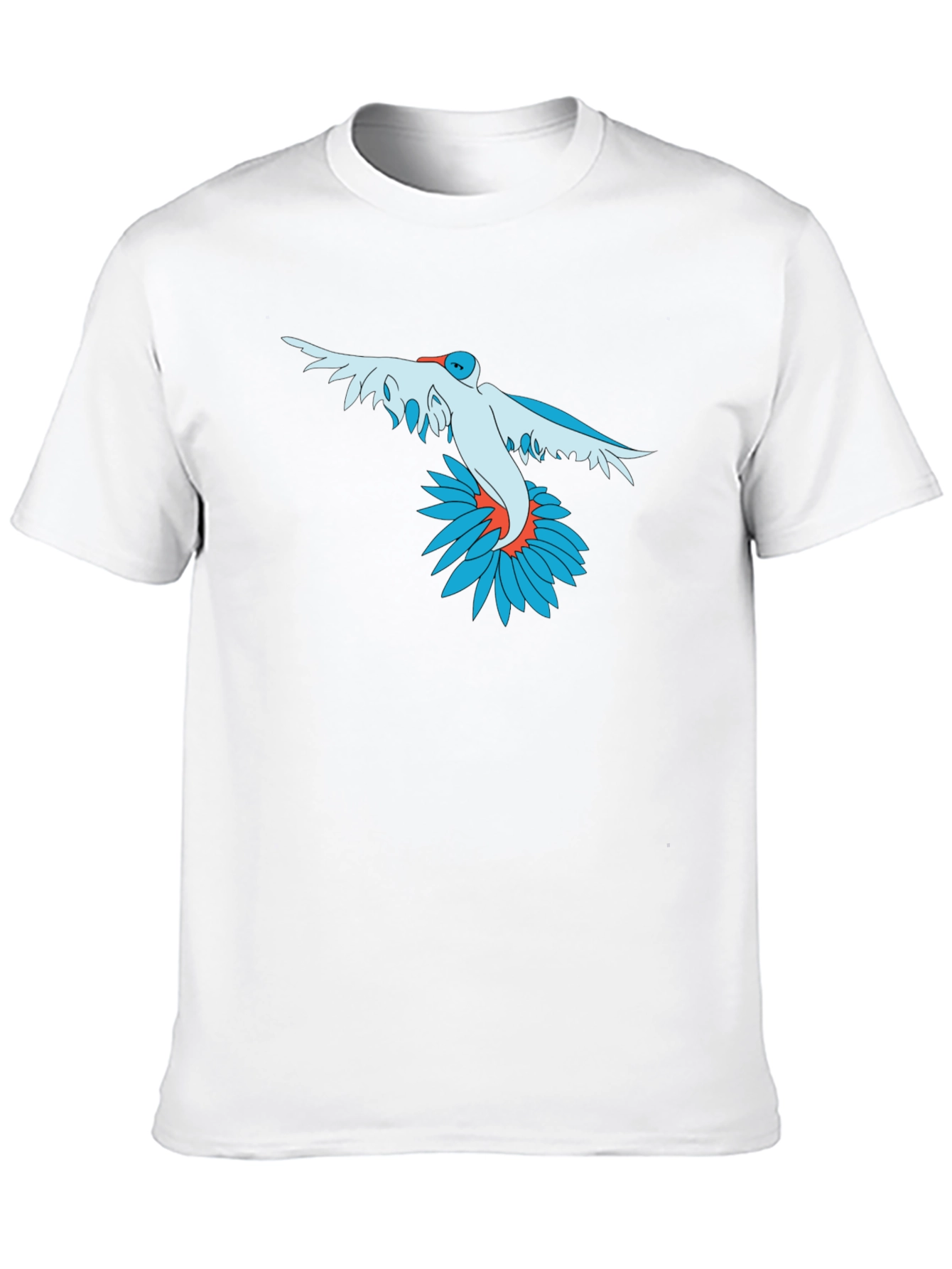 Bird and Flower Graphic Print Black T-Shirt