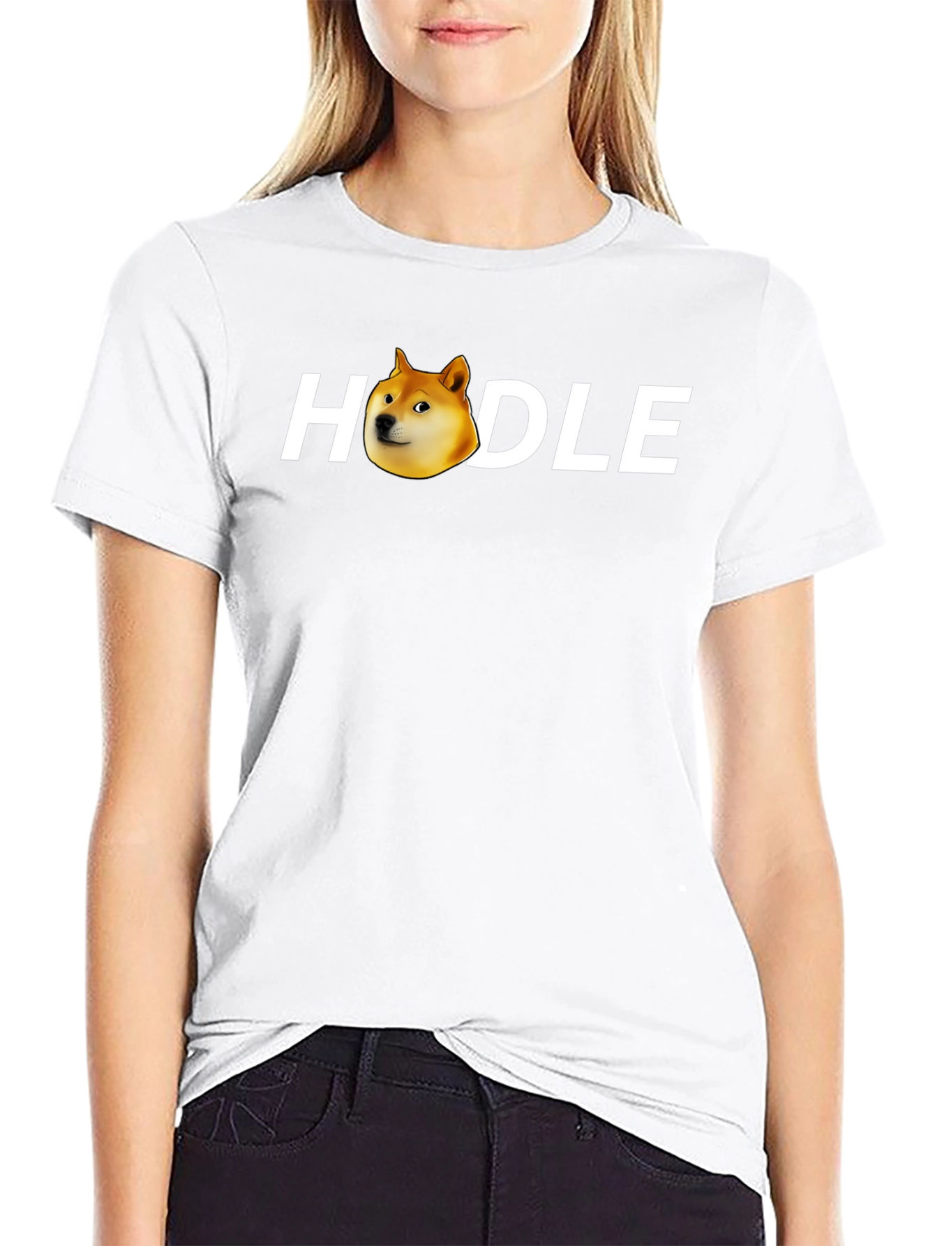 HODLE Doge Black T-Shirt Crypto Meme Tee