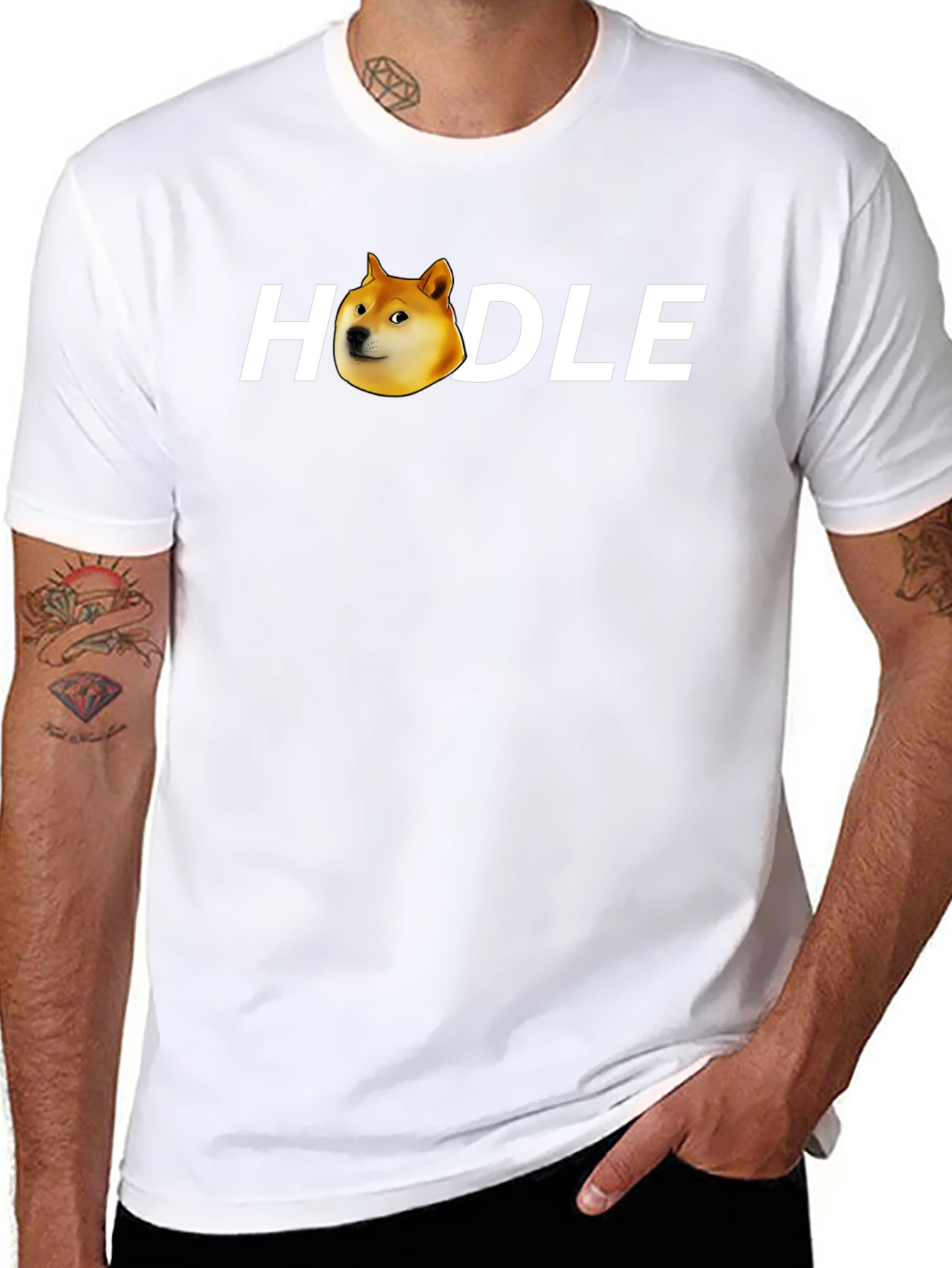 HODLE Doge Black T-Shirt Crypto Meme Tee