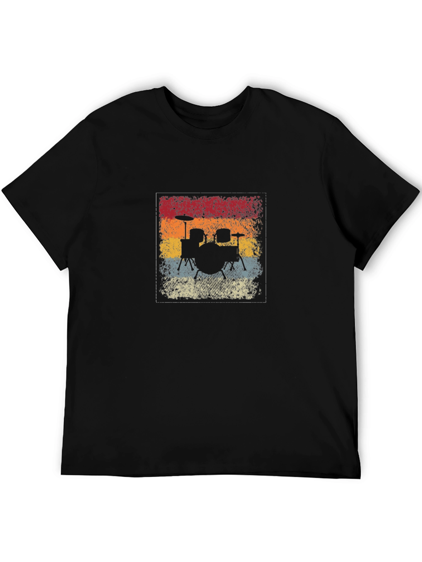 Retro Drum Set Graphic Tee - Music Lover T-Shirt