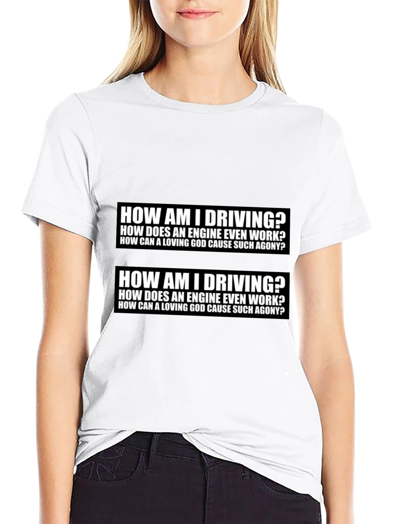 Humorous Graphic T-Shirt - Driving & Existential Questions