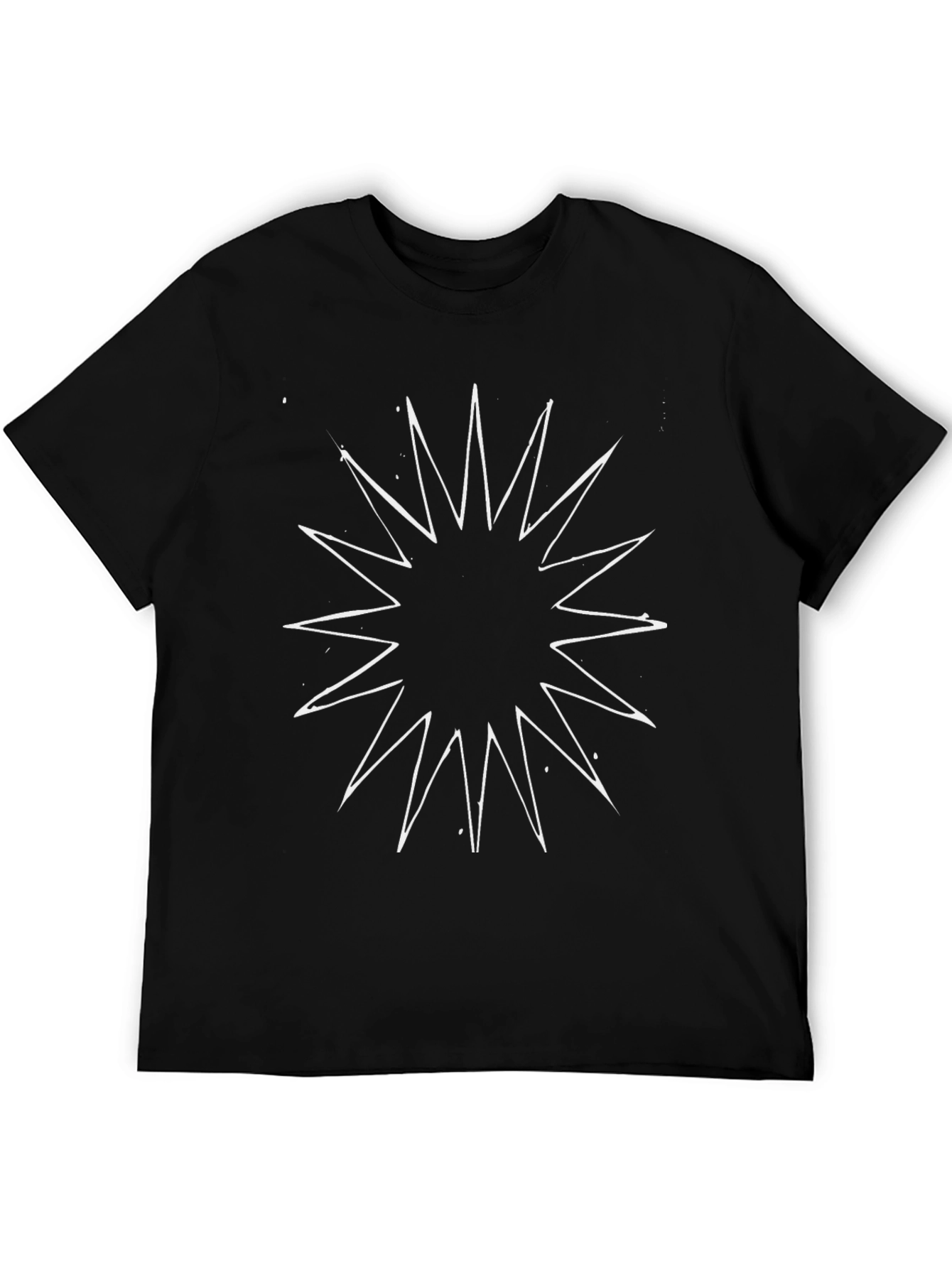 Black T-Shirt with Starburst Design