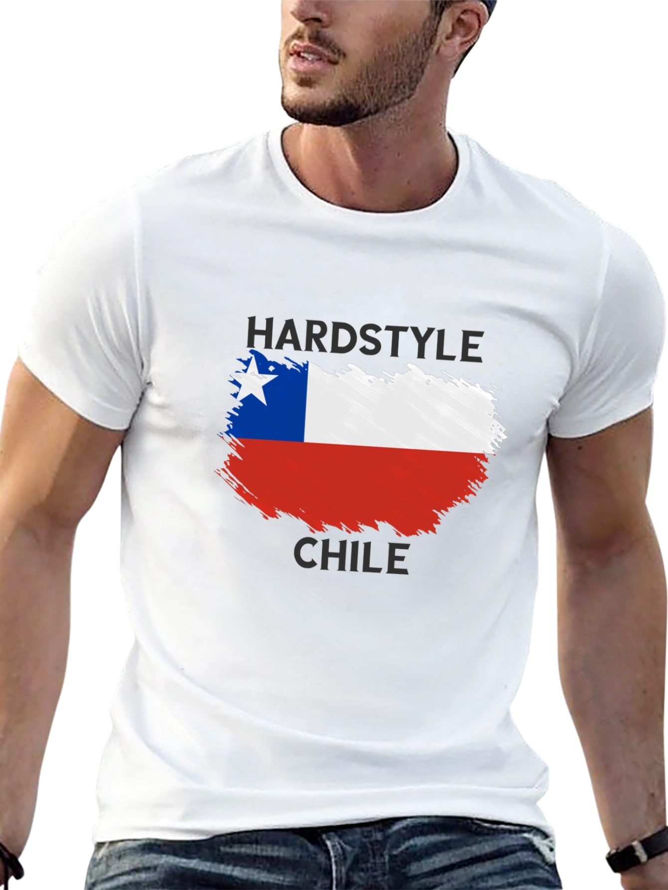 Hardstyle Chile Flag Black T-Shirt