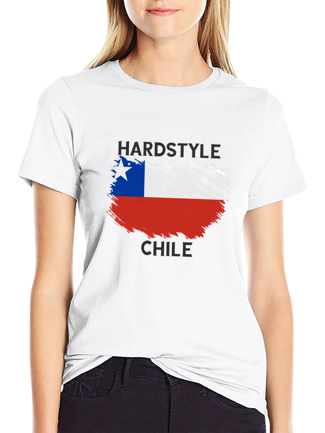 Hardstyle Chile Flag Black T-Shirt