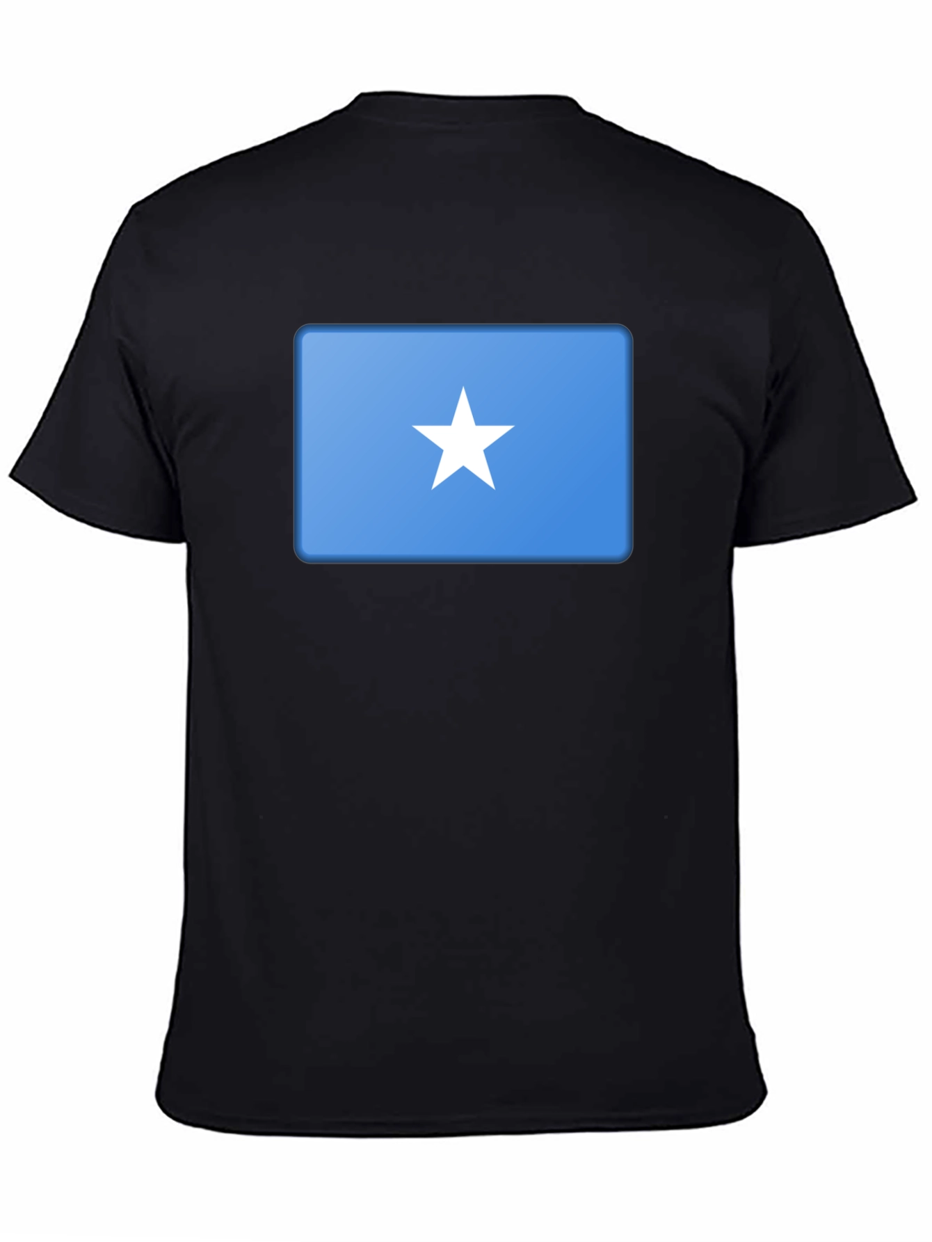 Somalia Flag Graphic Tee - Black Cotton T-Shirt