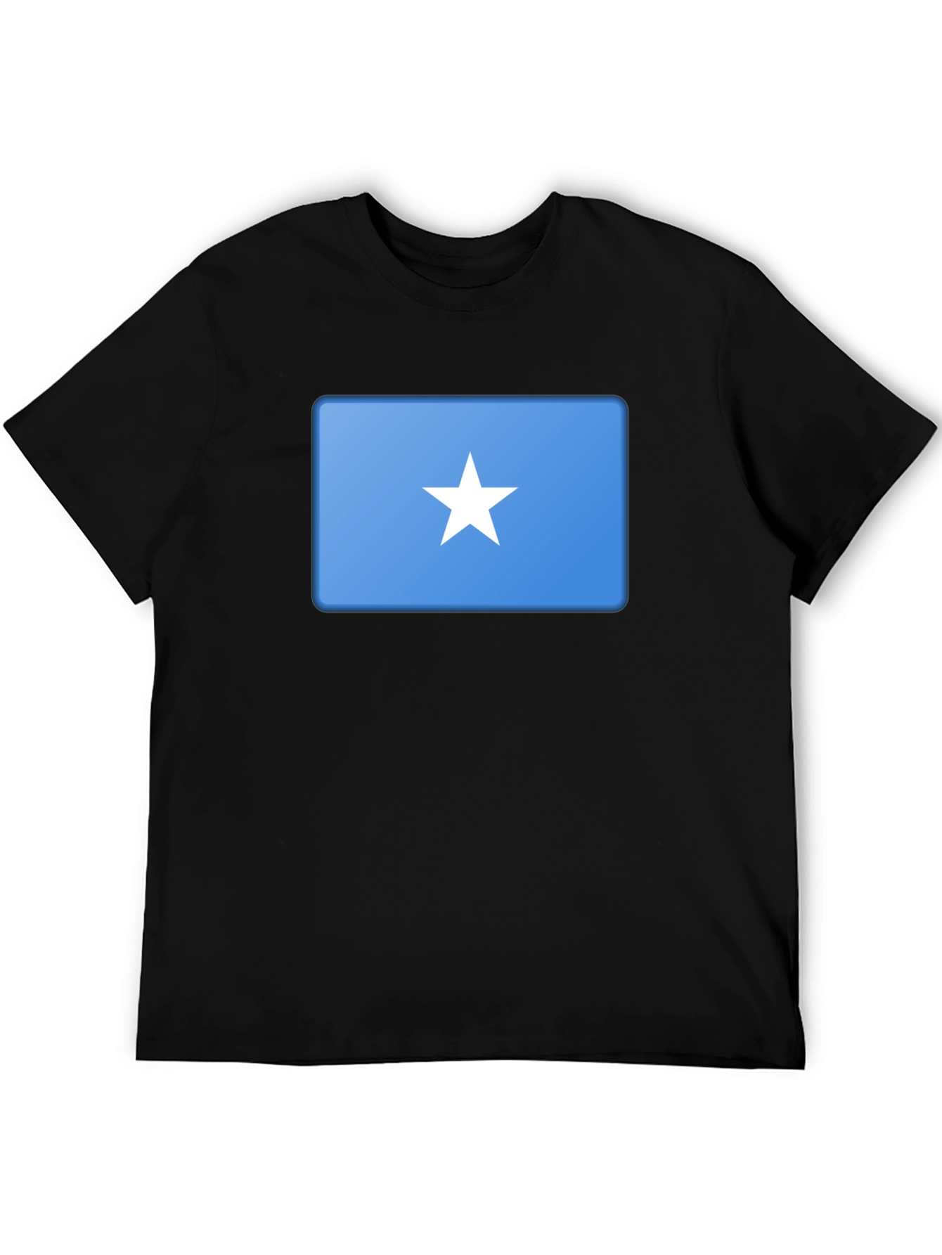 Somalia Flag Graphic Tee - Black Cotton T-Shirt
