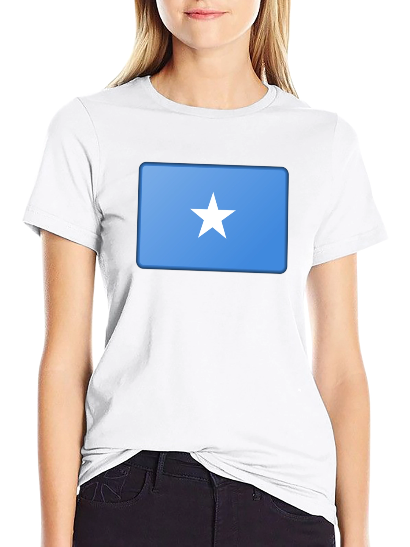 Somalia Flag Graphic Tee - Black Cotton T-Shirt