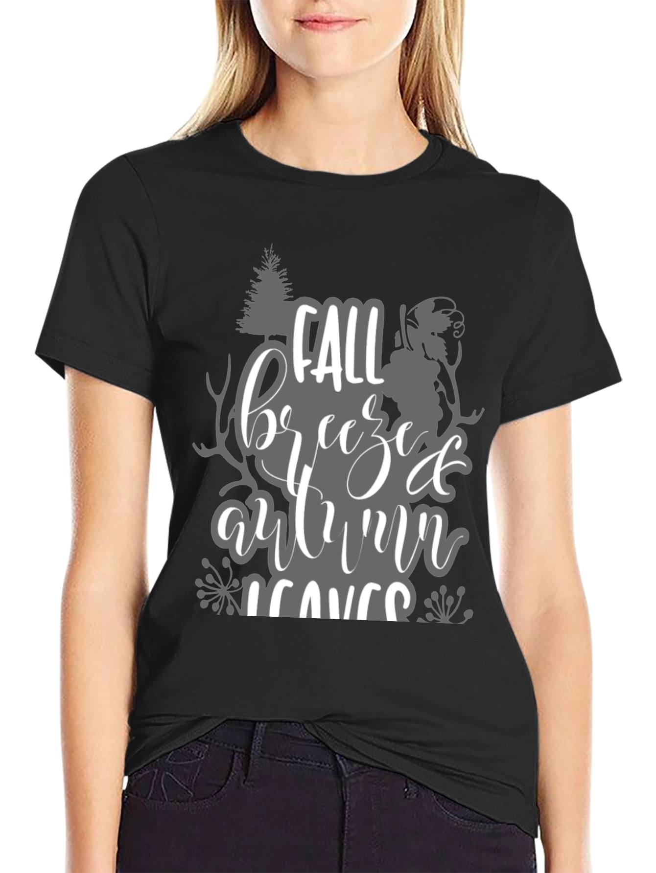 Fall Breeze Autumn Leaves Graphic T-Shirt