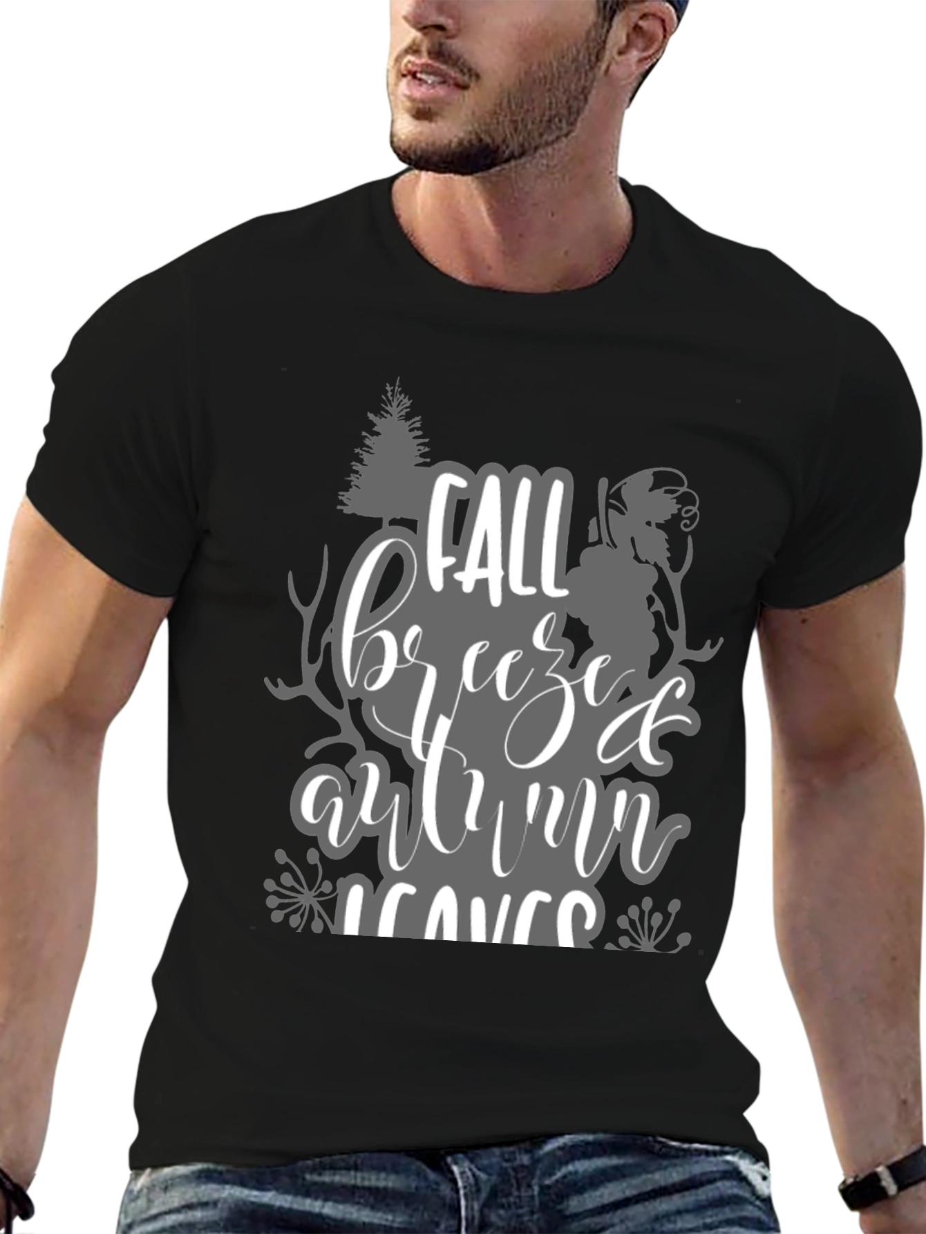 Fall Breeze Autumn Leaves Graphic T-Shirt