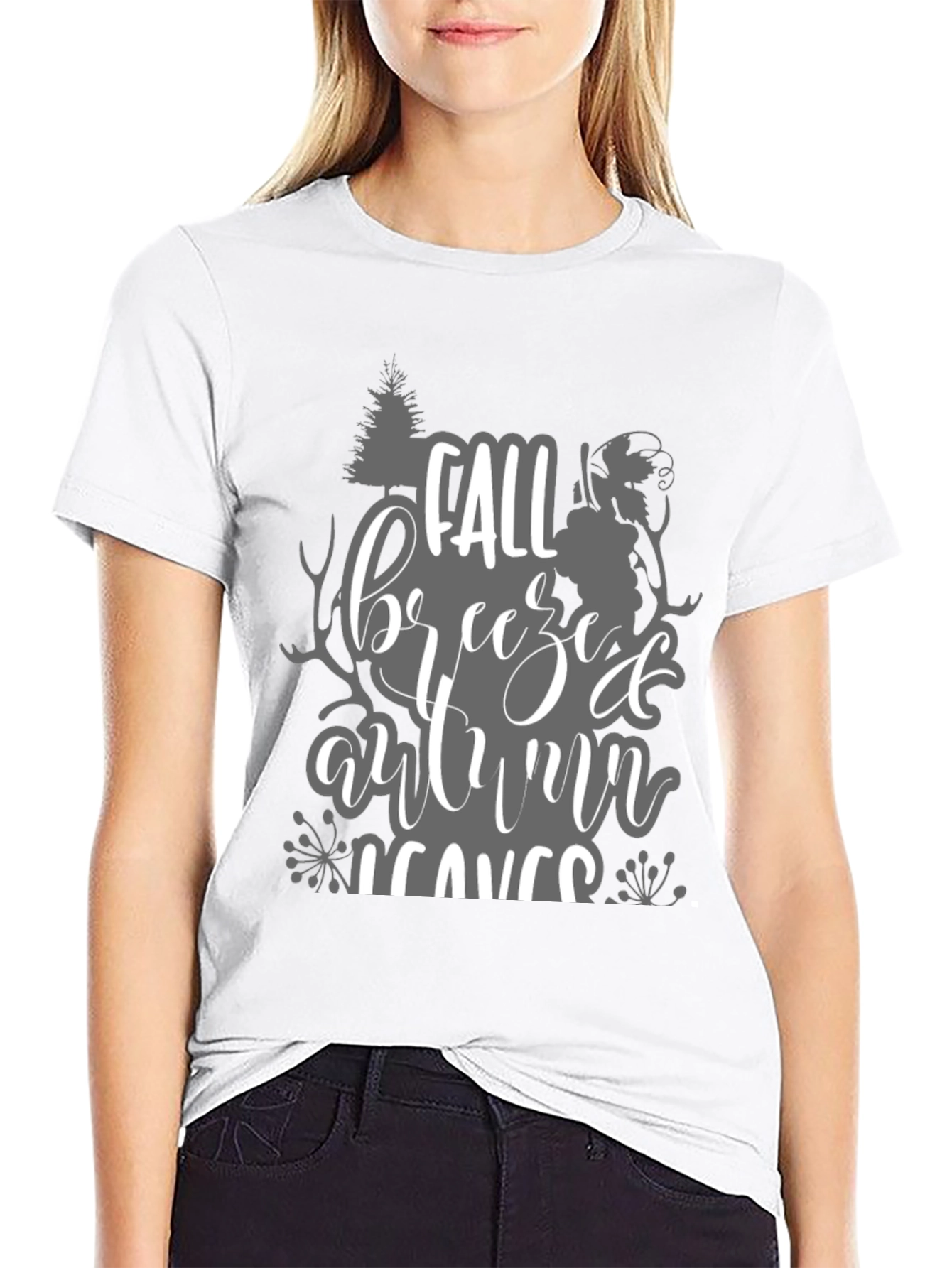 Fall Breeze Autumn Leaves Graphic T-Shirt