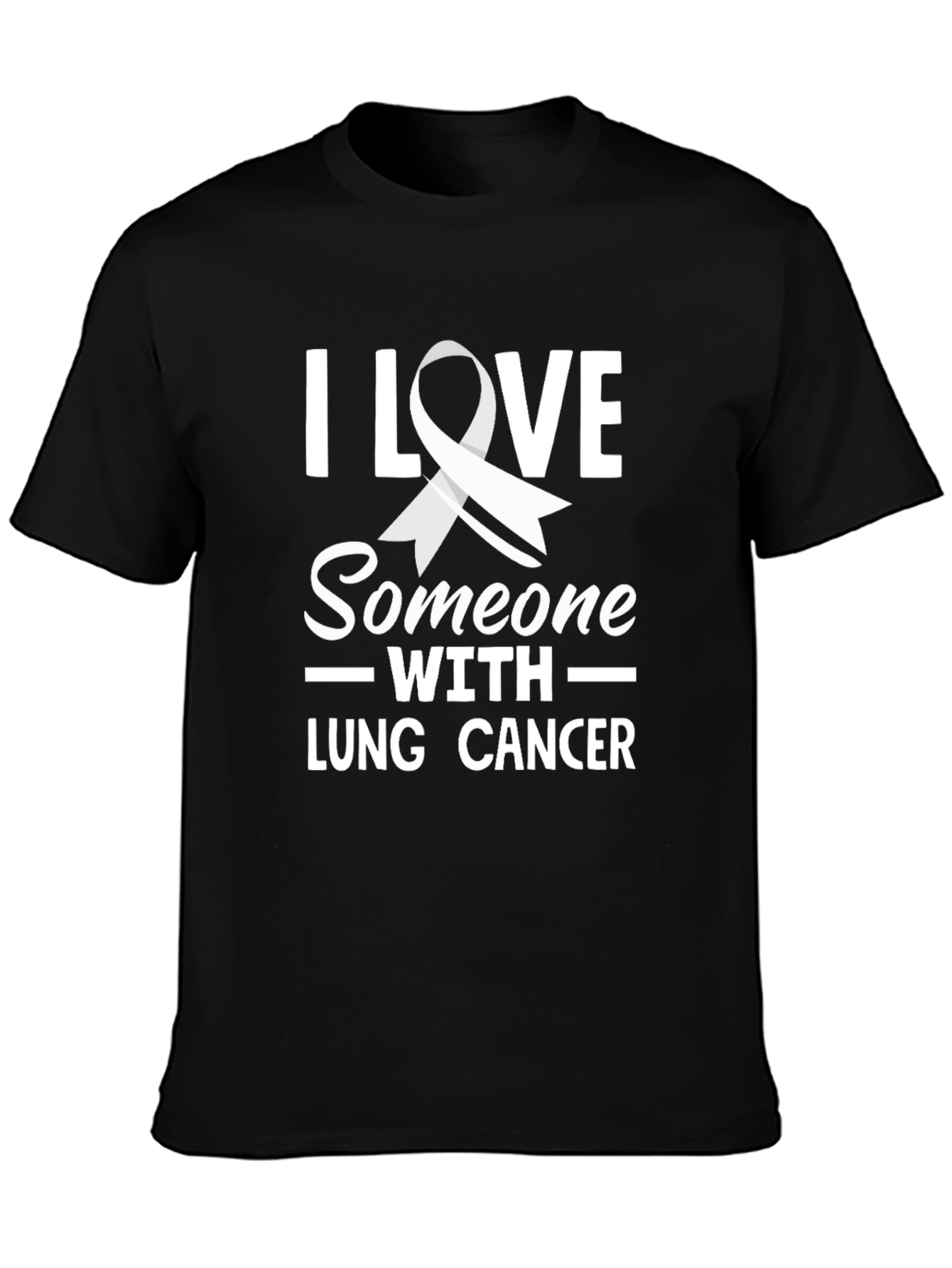 I Love Someone with Lung Cancer Awareness Ribbon T-Shirt
