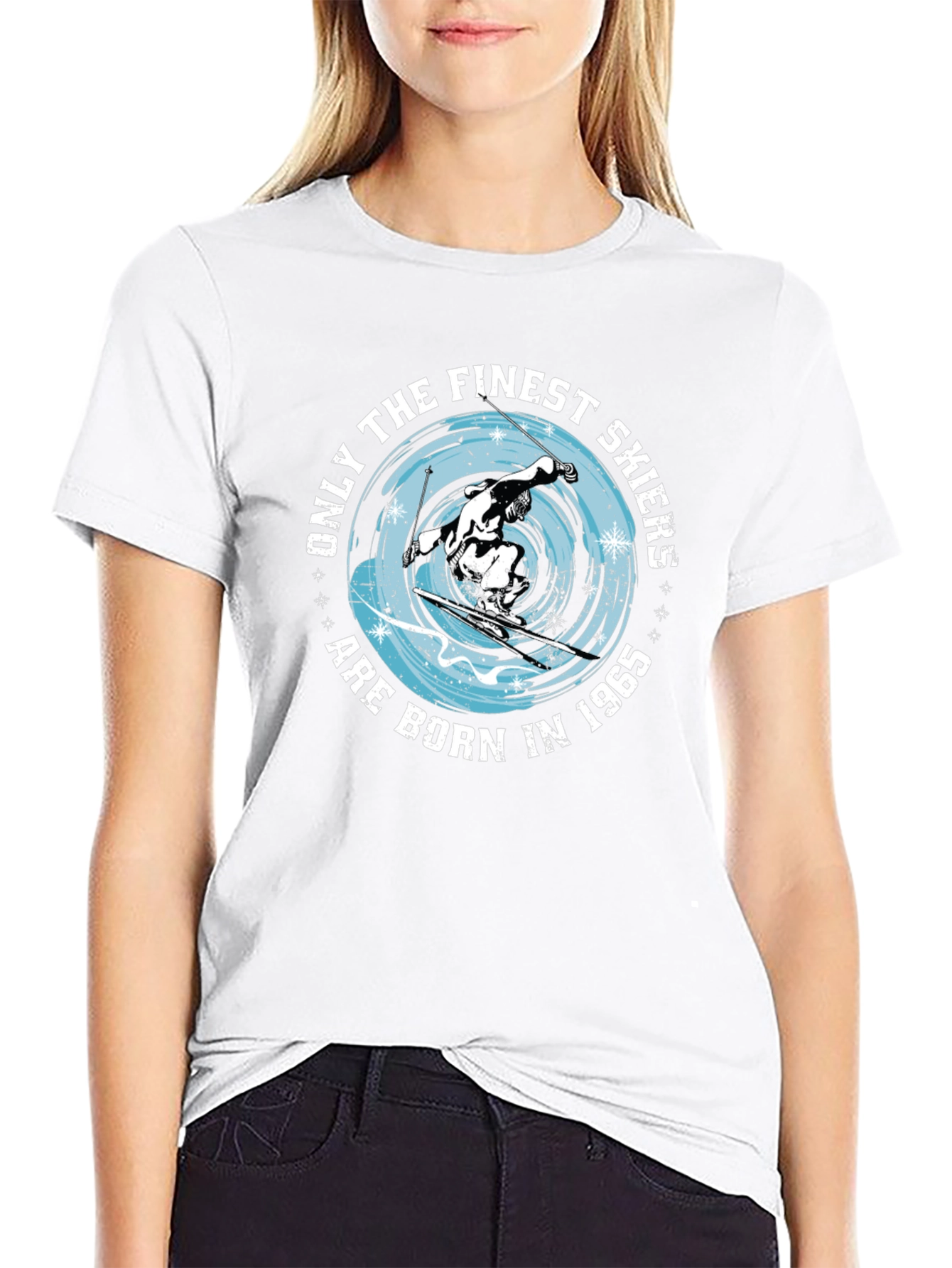 Finest Skiers Born in 1965 Black T-Shirt