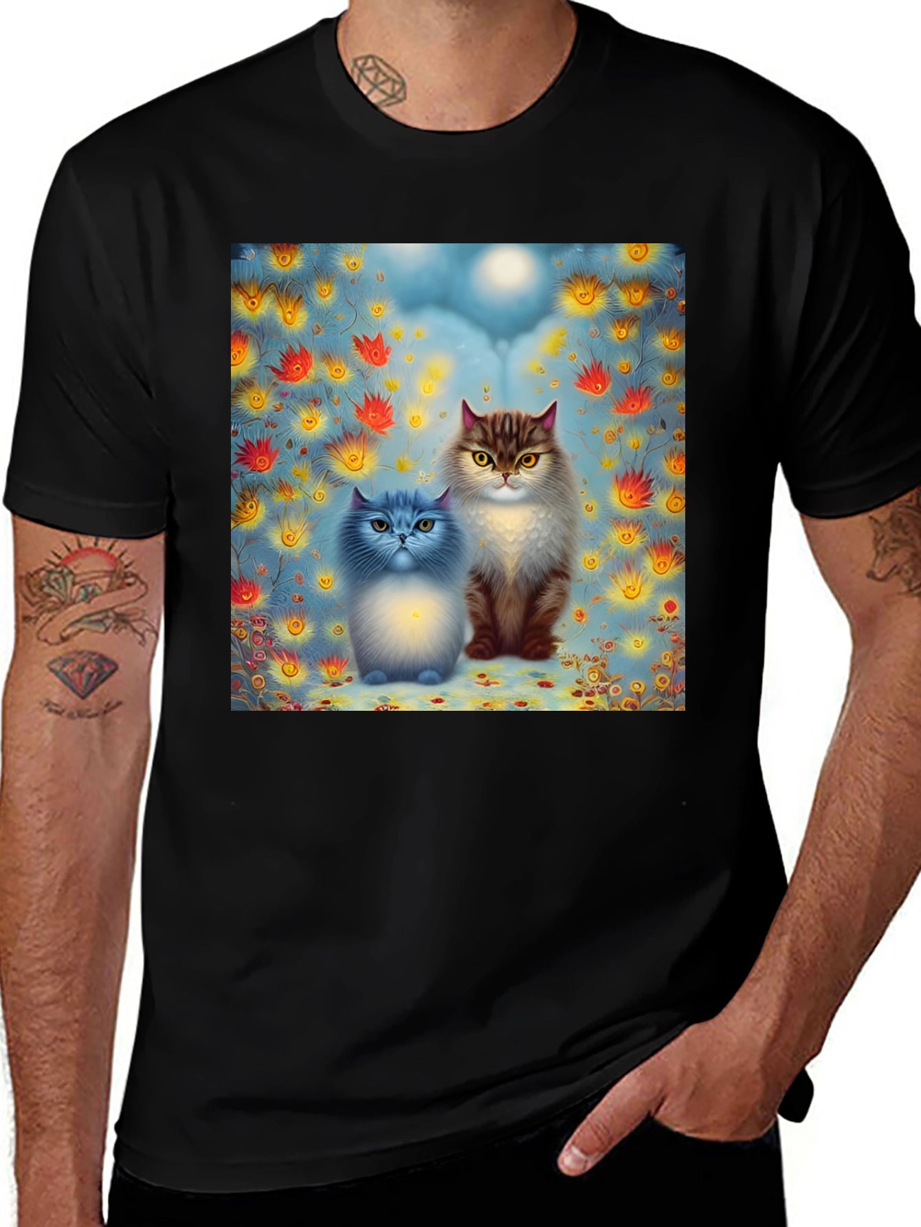 Cats in Bloom Graphic Tee