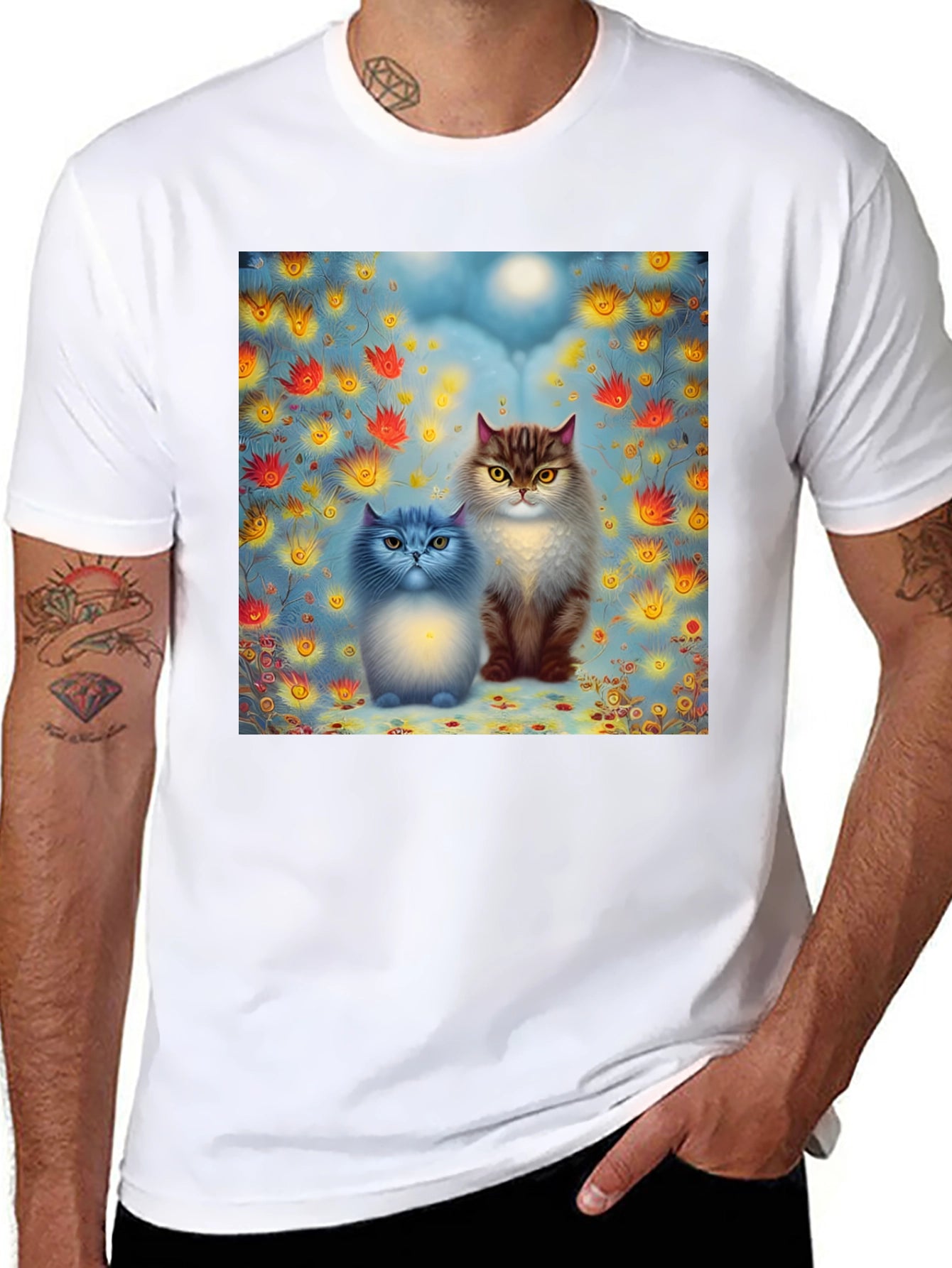 Cats in Bloom Graphic Tee