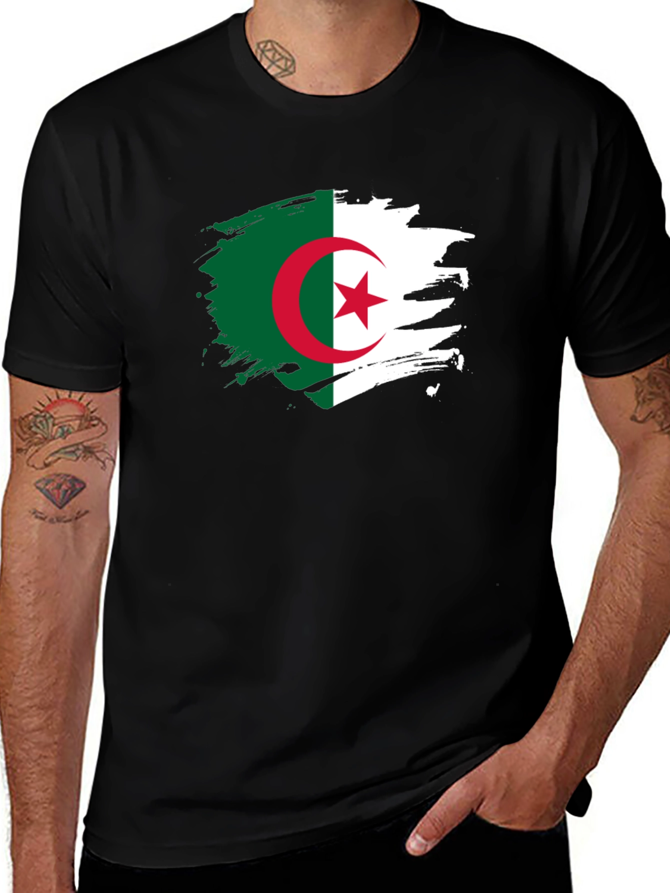 Algeria Flag Black T-Shirt - Show Your Pride!