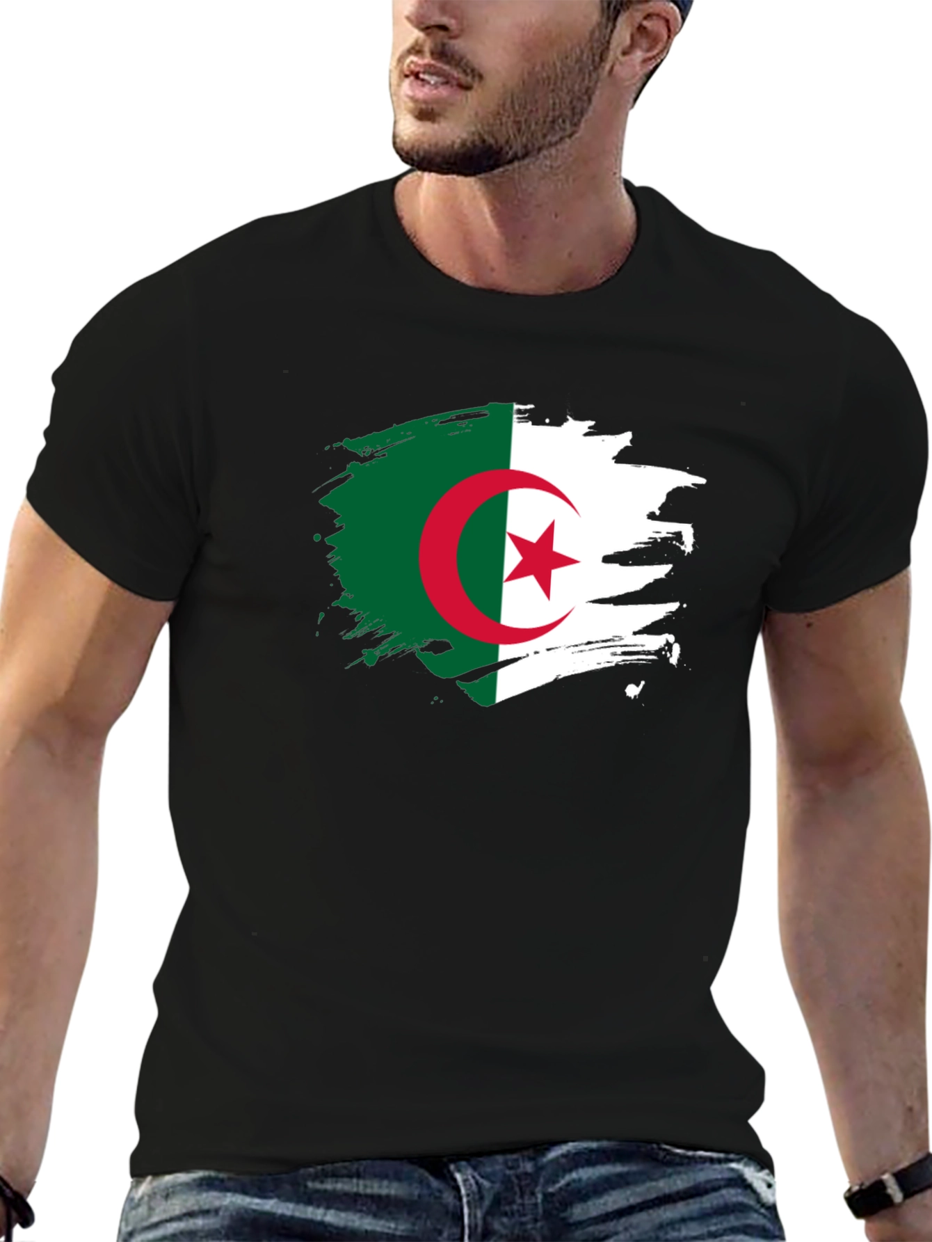 Algeria Flag Black T-Shirt - Show Your Pride!