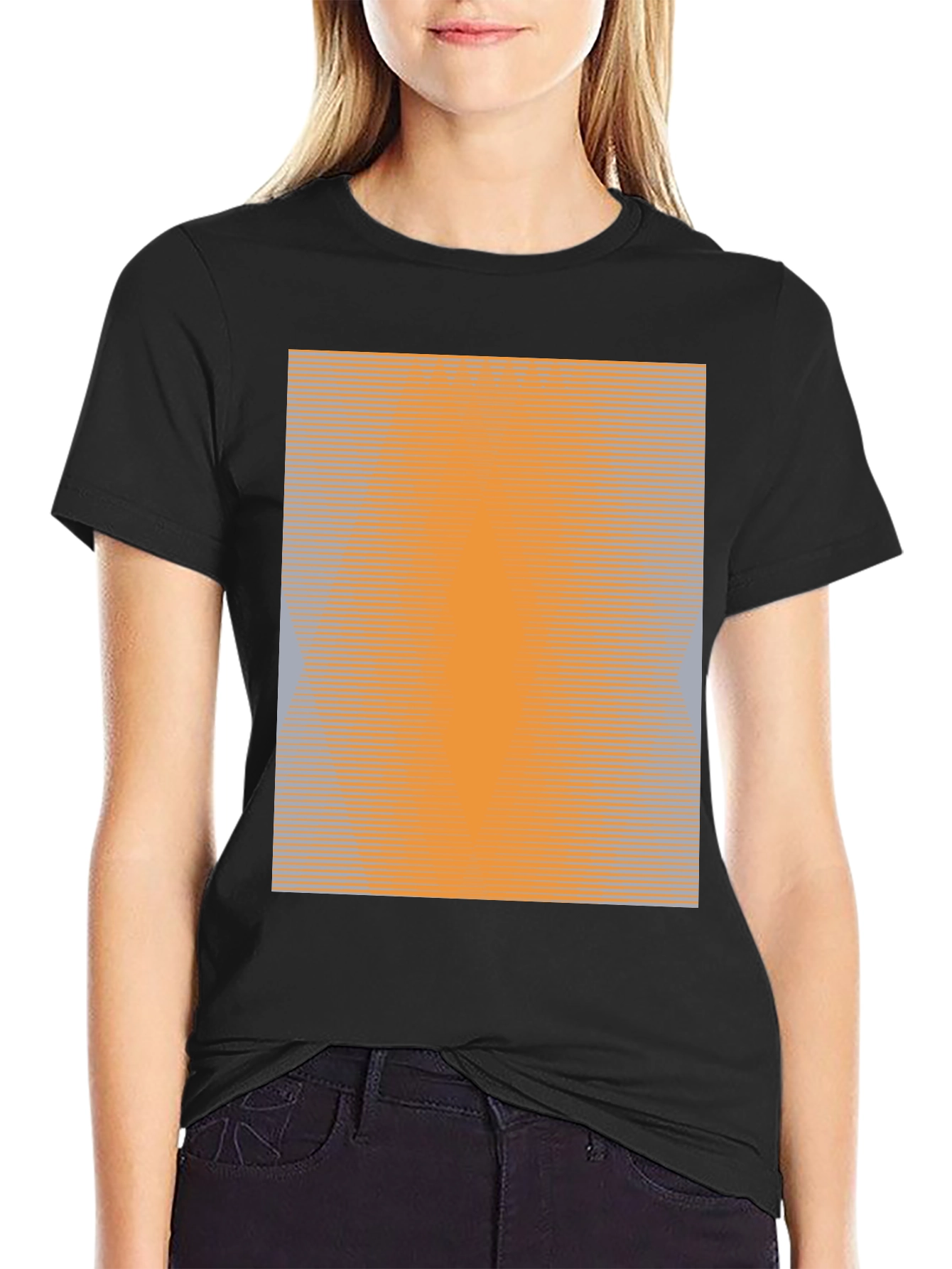 Gradient Pattern Black T-Shirt - Modern Casual Wear