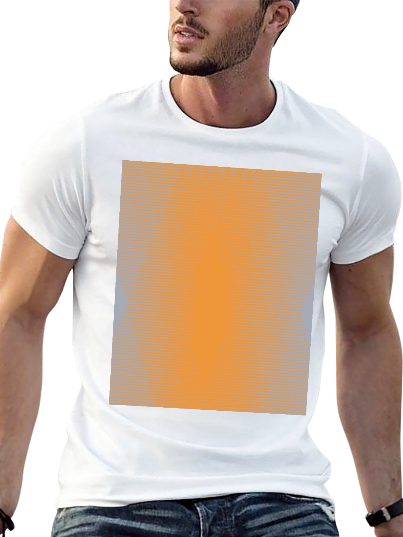Gradient Pattern Black T-Shirt - Modern Casual Wear