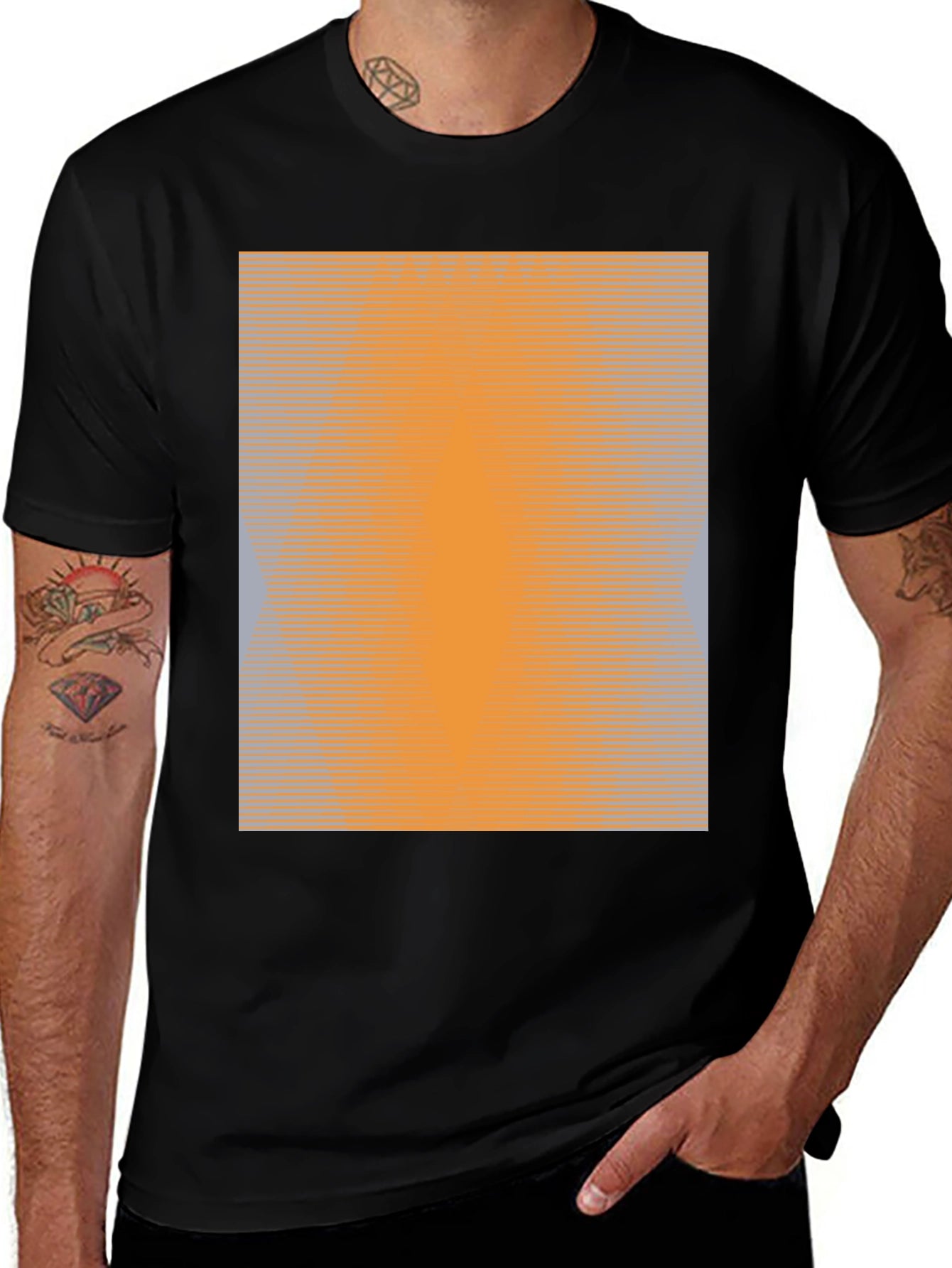 Gradient Pattern Black T-Shirt - Modern Casual Wear