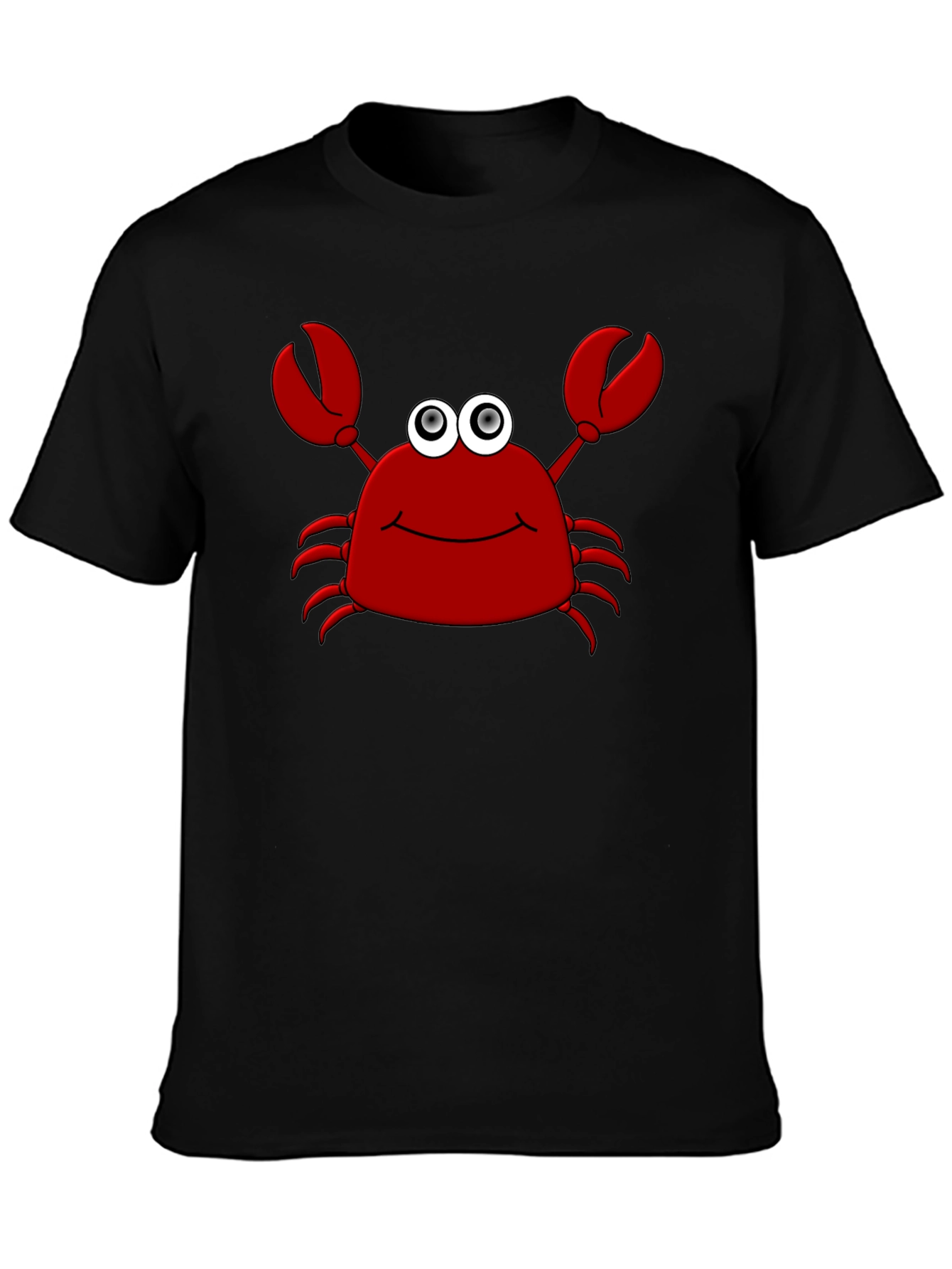 Funny Crab Graphic T-Shirt - Black Cotton Tee