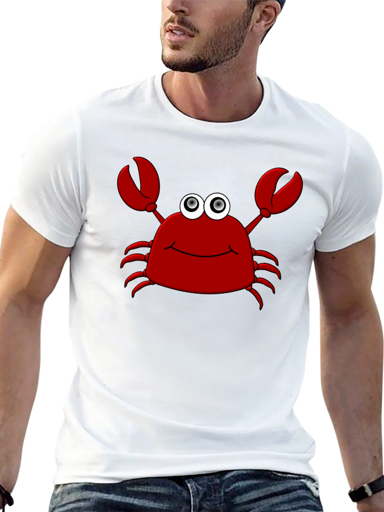 Funny Crab Graphic T-Shirt - Black Cotton Tee