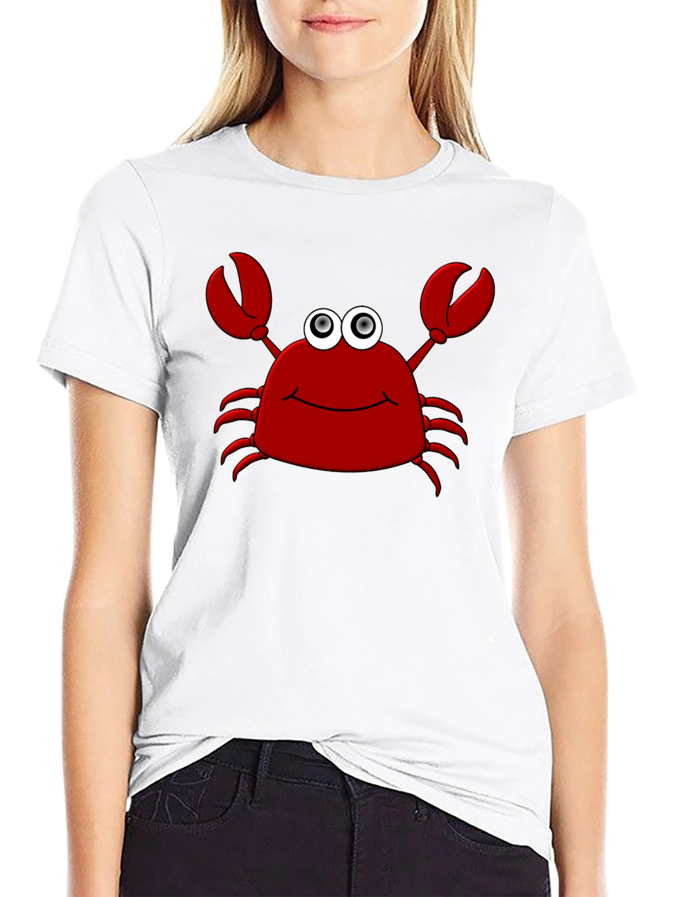 Funny Crab Graphic T-Shirt - Black Cotton Tee