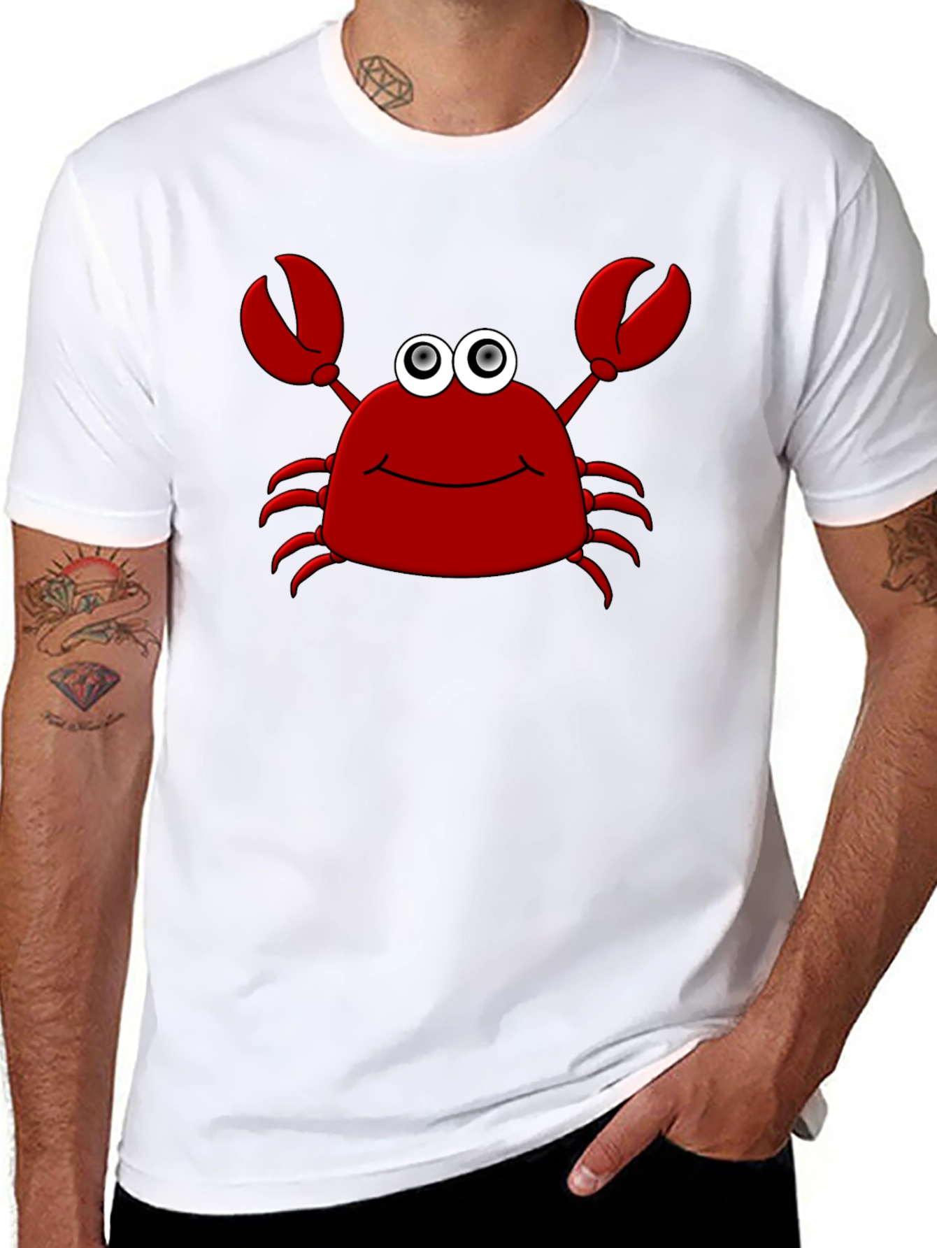 Funny Crab Graphic T-Shirt - Black Cotton Tee