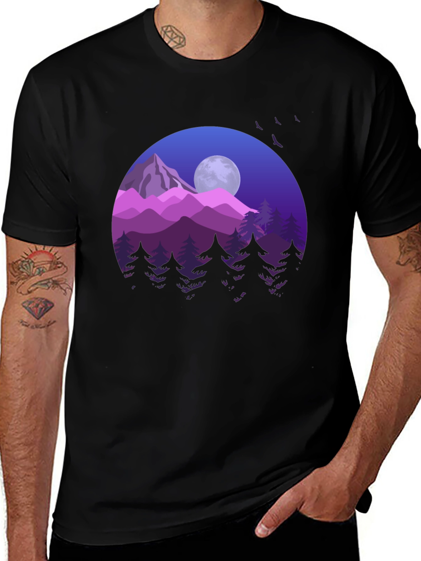 Mountain Nightscape Graphic Tee