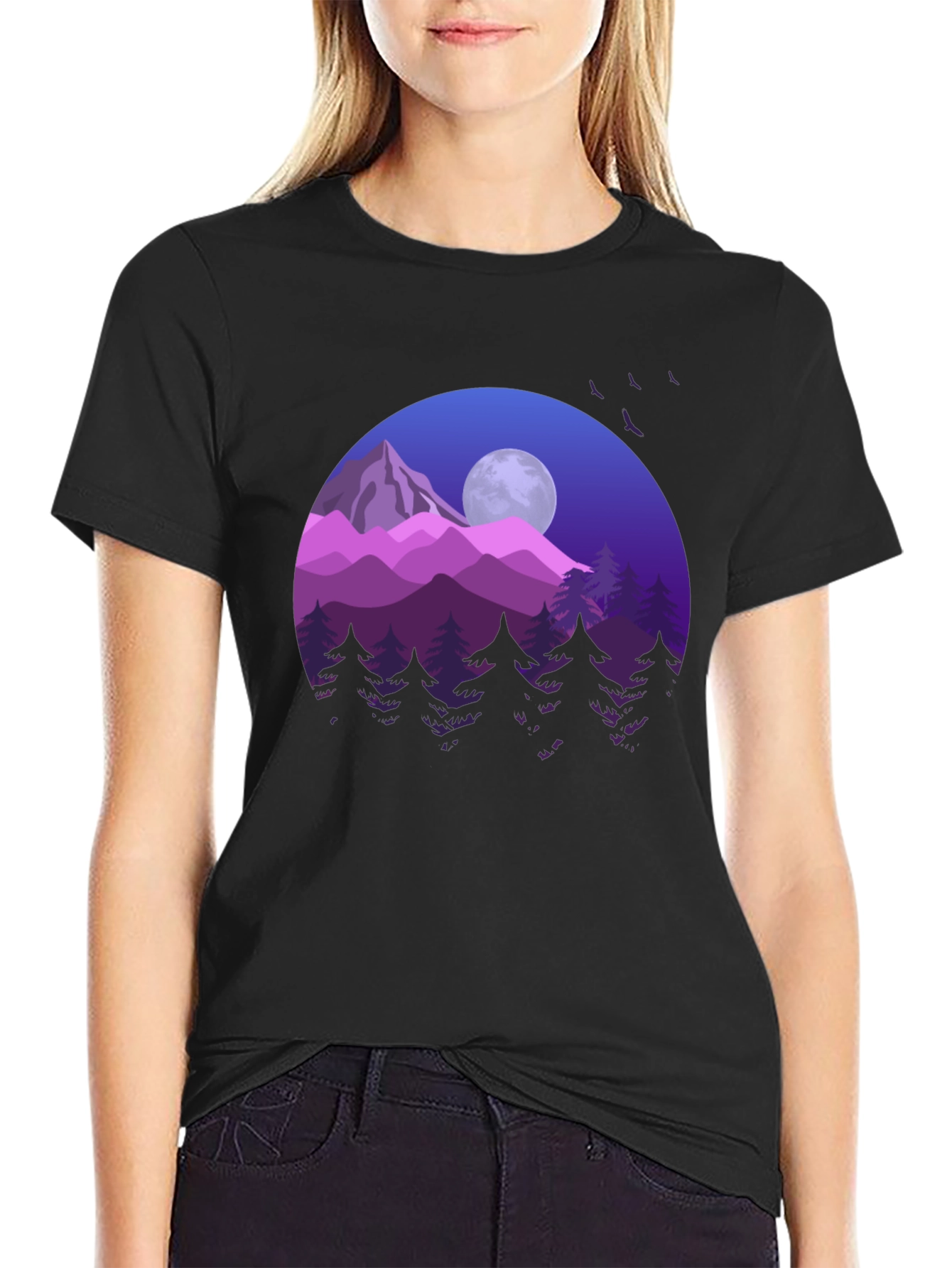 Mountain Nightscape Graphic Tee