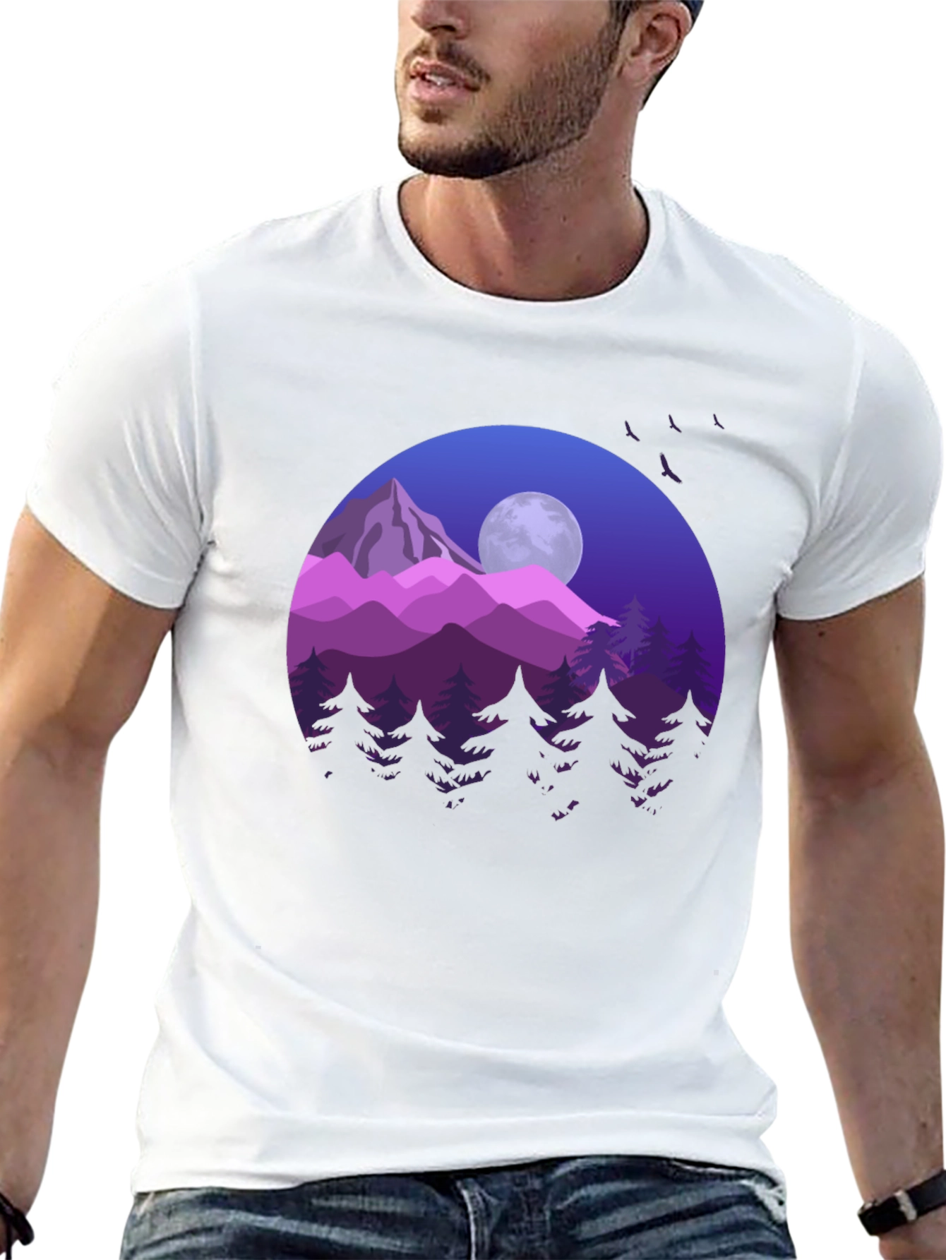 Mountain Nightscape Graphic Tee
