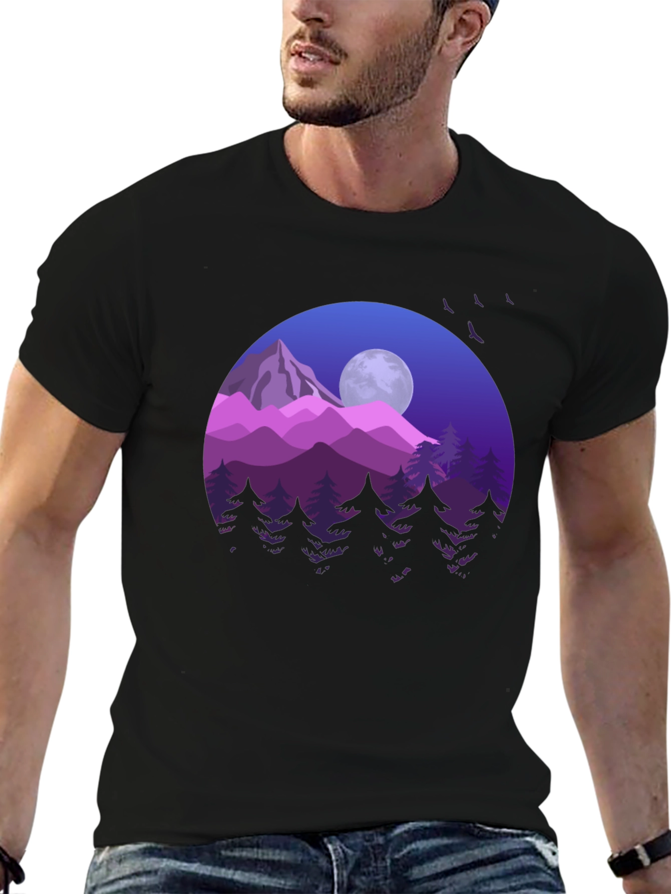 Mountain Nightscape Graphic Tee