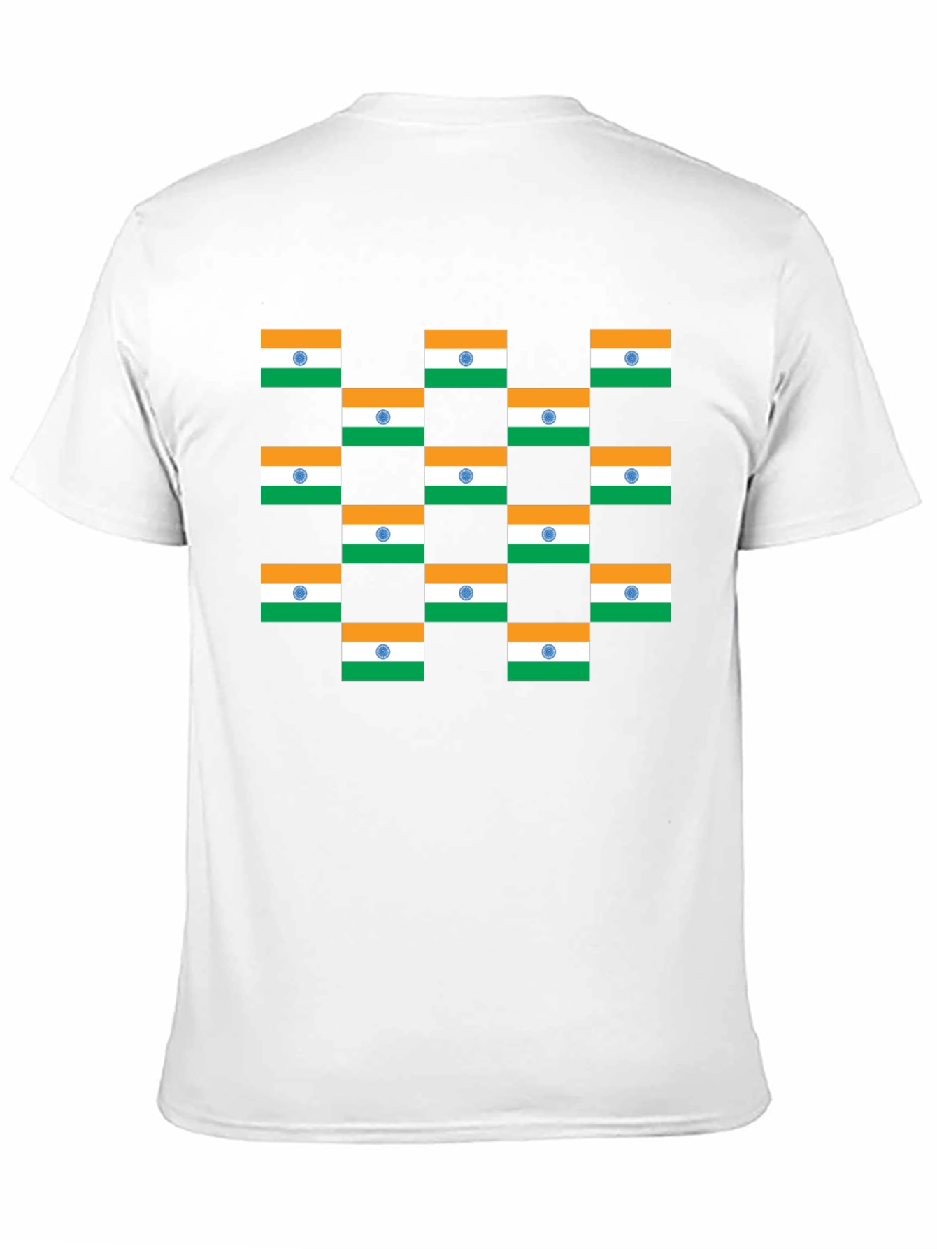 India Flag Pattern Black T-Shirt
