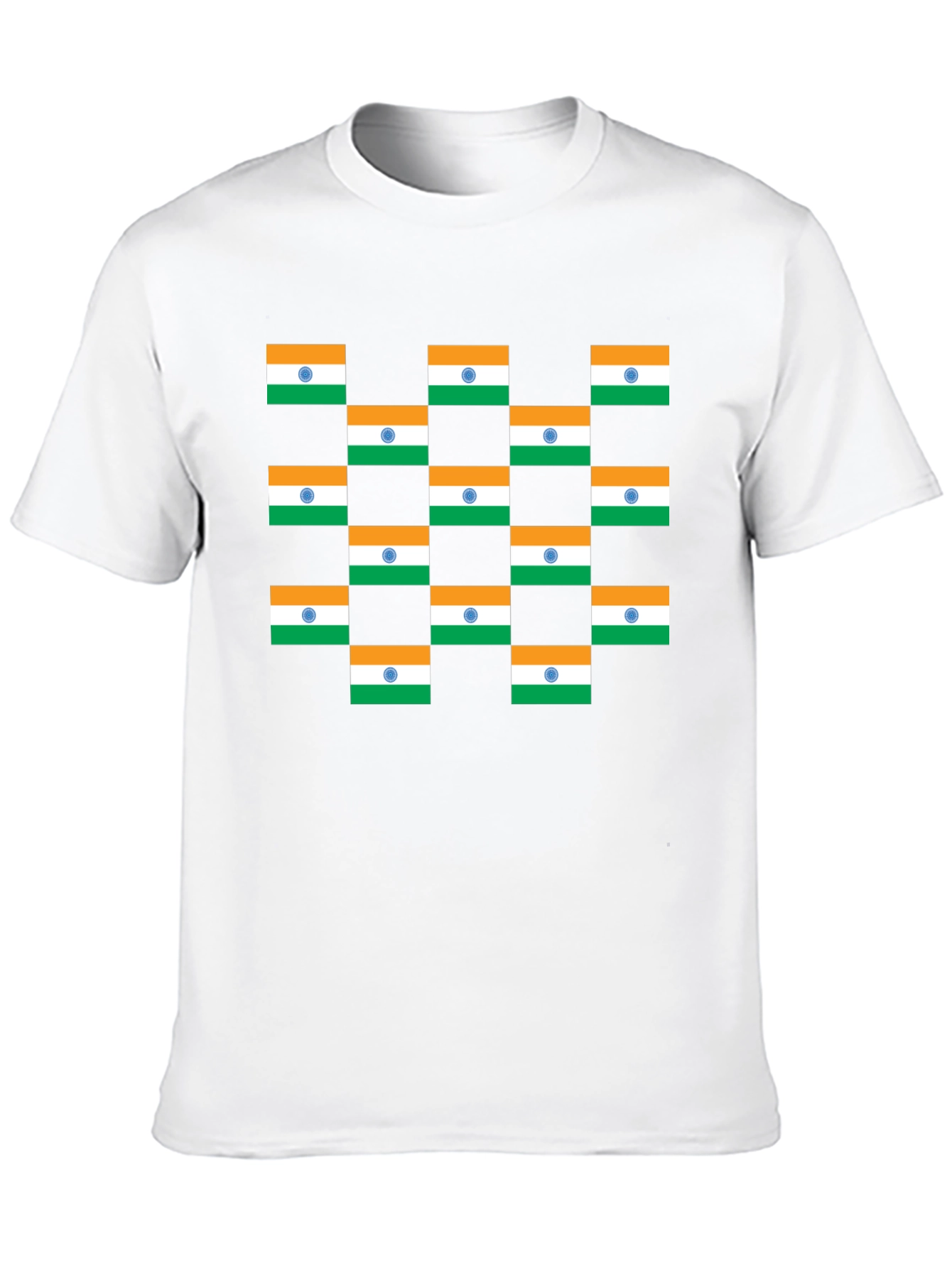 India Flag Pattern Black T-Shirt