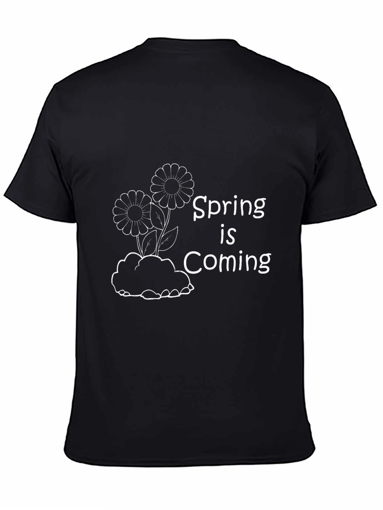 Spring is Coming T-Shirt - Black Graphic Tee
