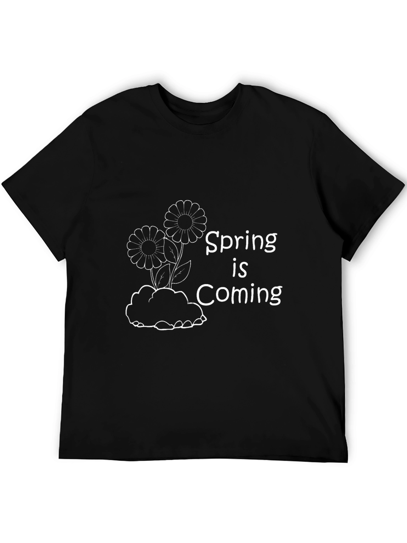 Spring is Coming T-Shirt - Black Graphic Tee