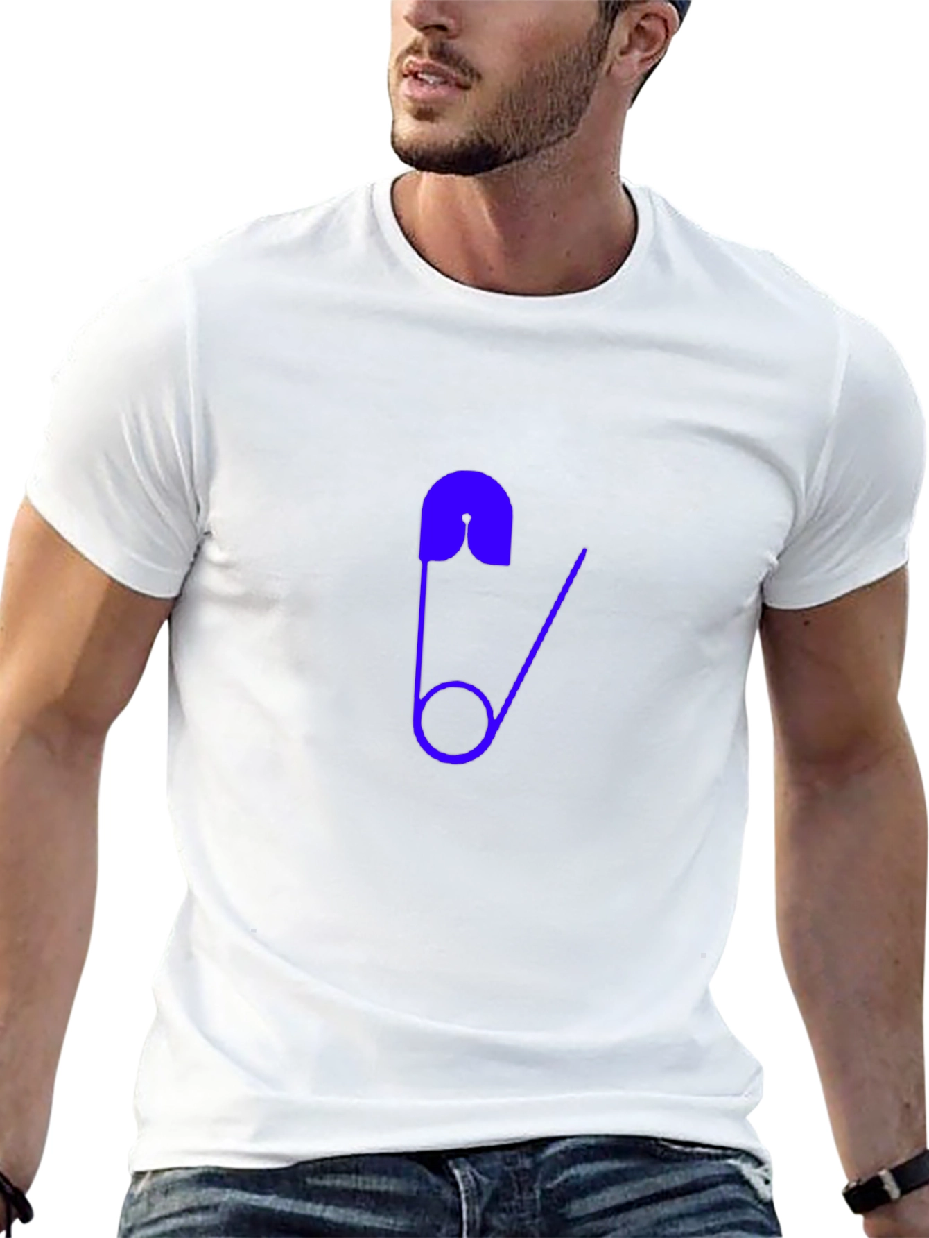 Modern Safety Pin Graphic T-Shirt