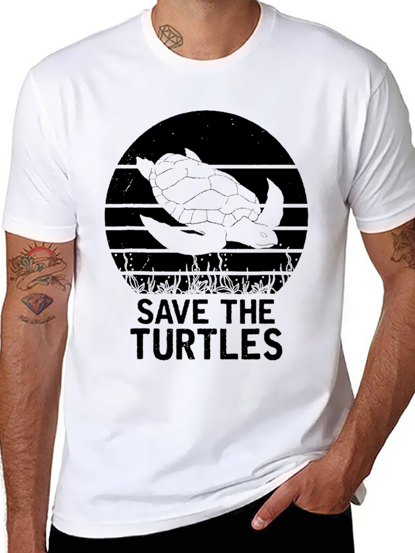 Save the Turtles Graphic Tee - Black