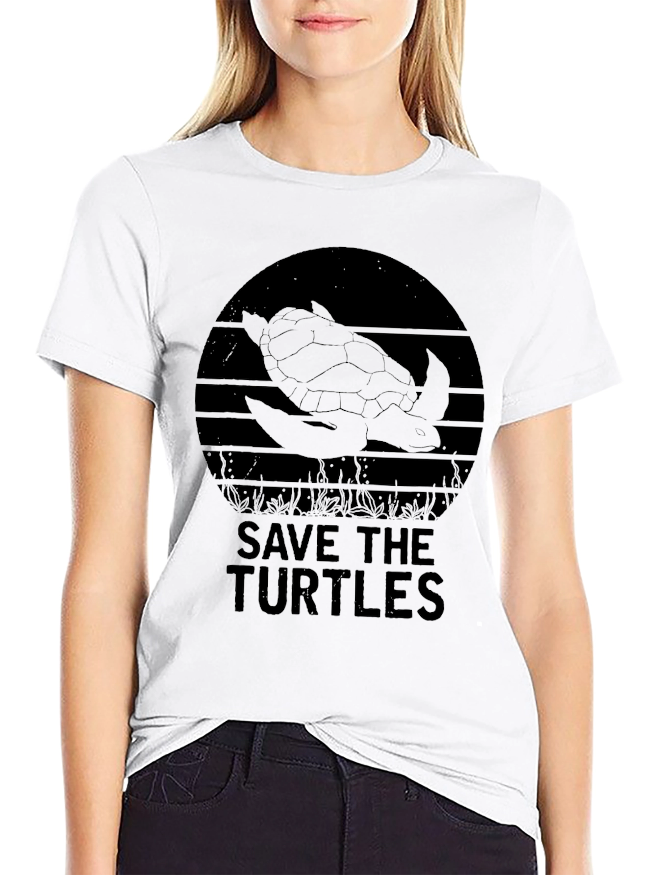 Save the Turtles Graphic Tee - Black