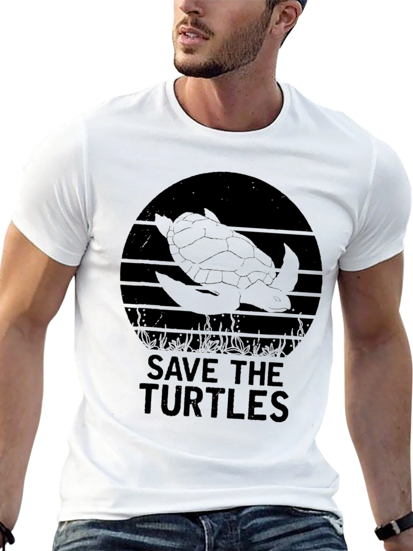 Save the Turtles Graphic Tee - Black