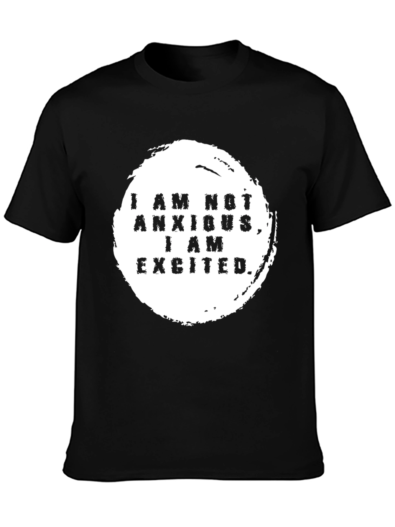 Excited Graphic Tee -  Black Crewneck T-Shirt