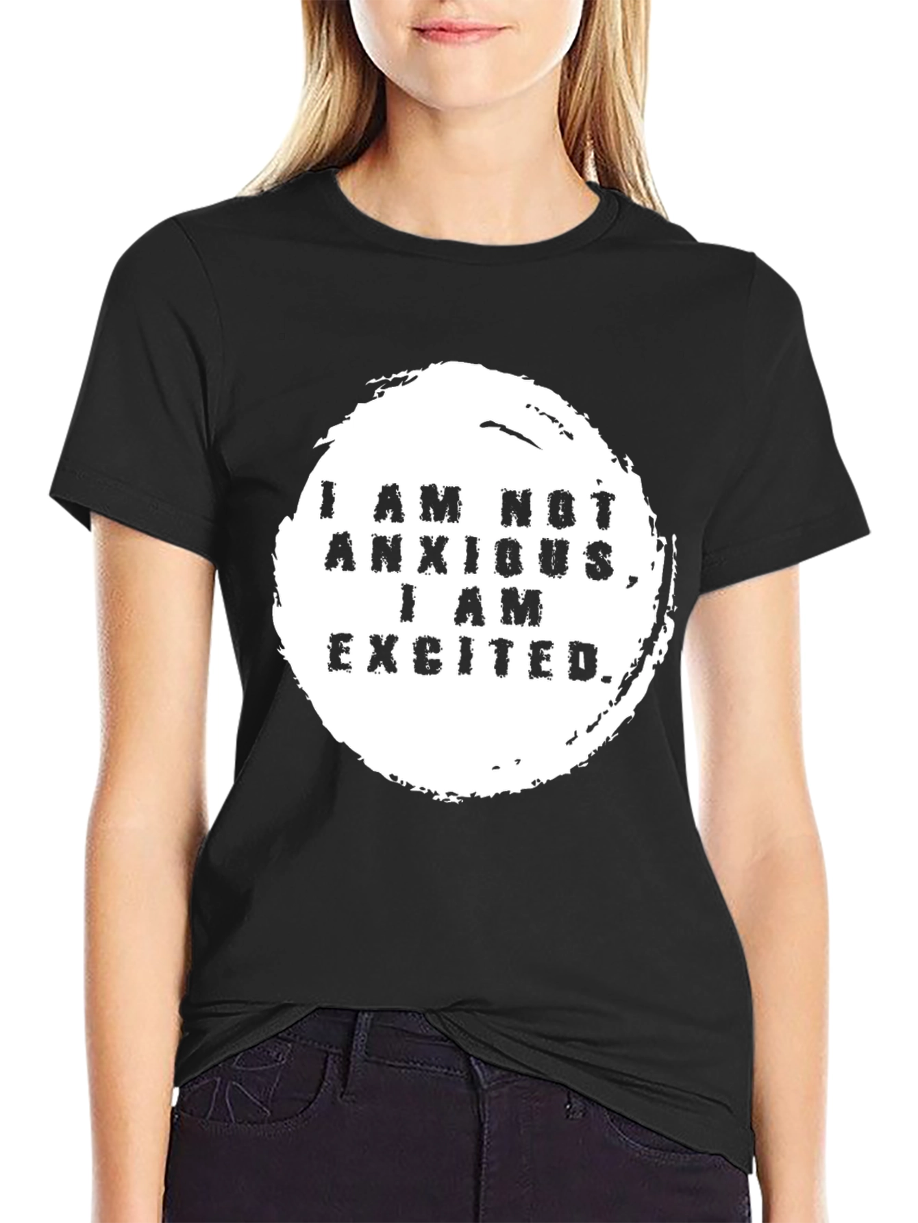 Excited Graphic Tee -  Black Crewneck T-Shirt